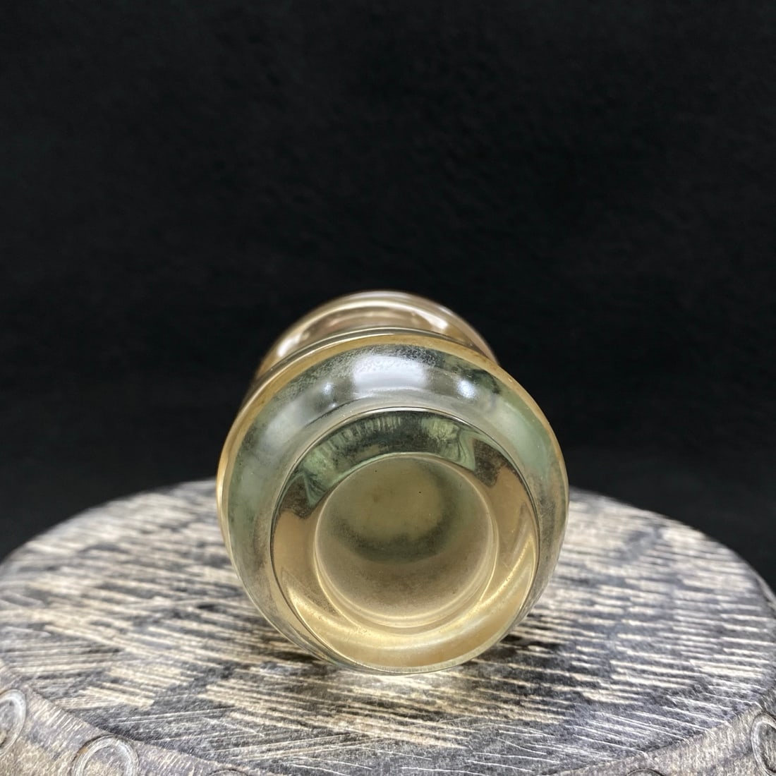 Old Chinese Peking Glass Inside Painting Crane Design Turn Heart Snuff Bottle - 8