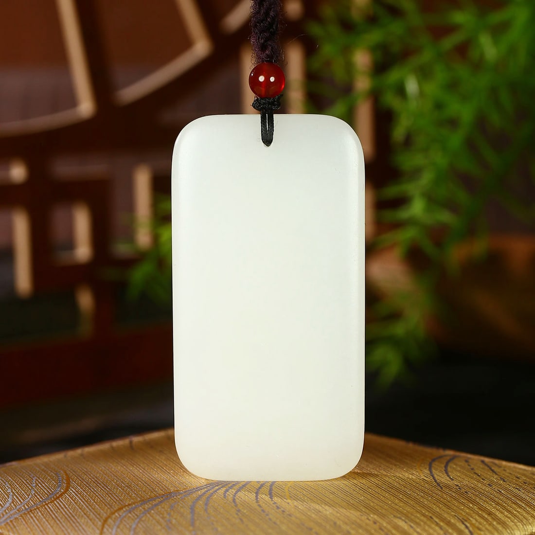 Superb Chinese Hetian Jade Low Relief General Guangong Pendant - 5
