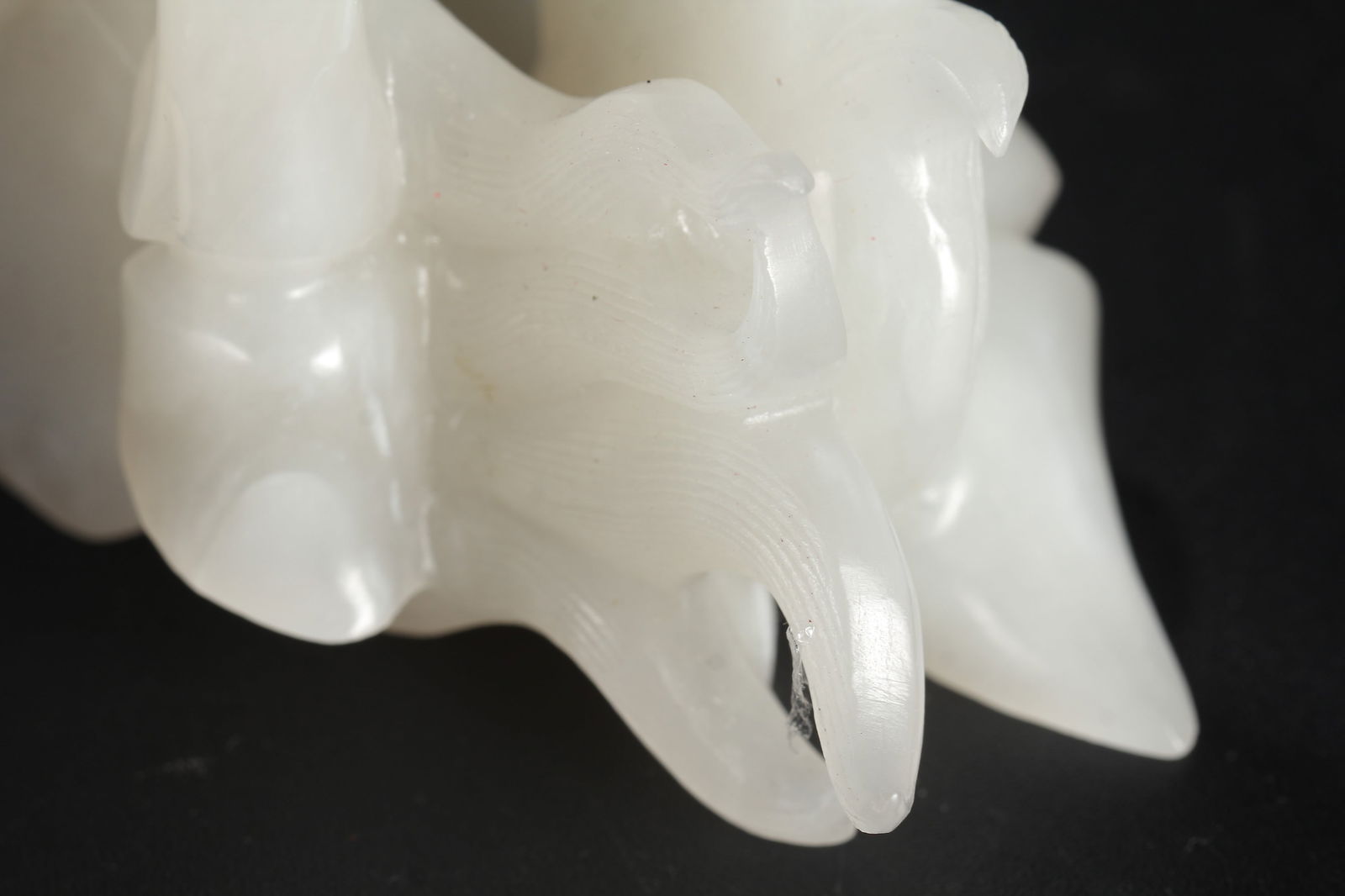 Exquisite Chinese White Hetian Jade Carved Fortune Kylin Statue - 5