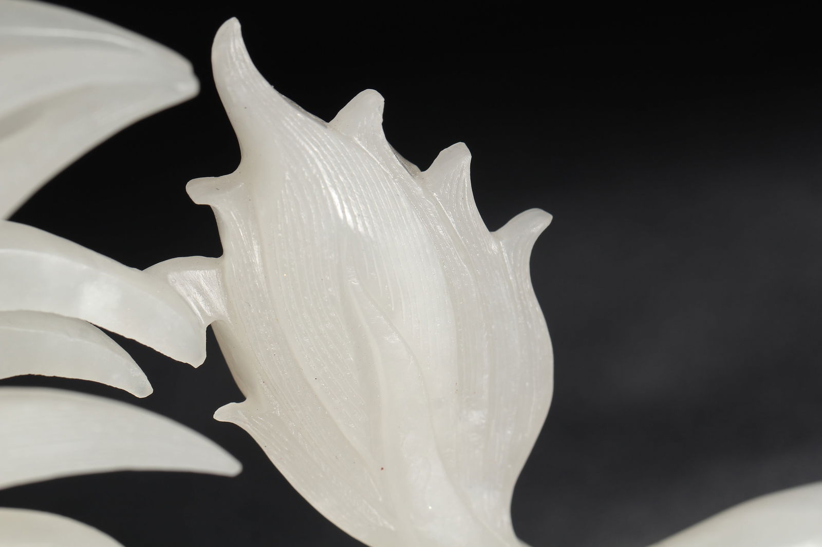 Exquisite Chinese White Hetian Jade Carved Fortune Kylin Statue - 6