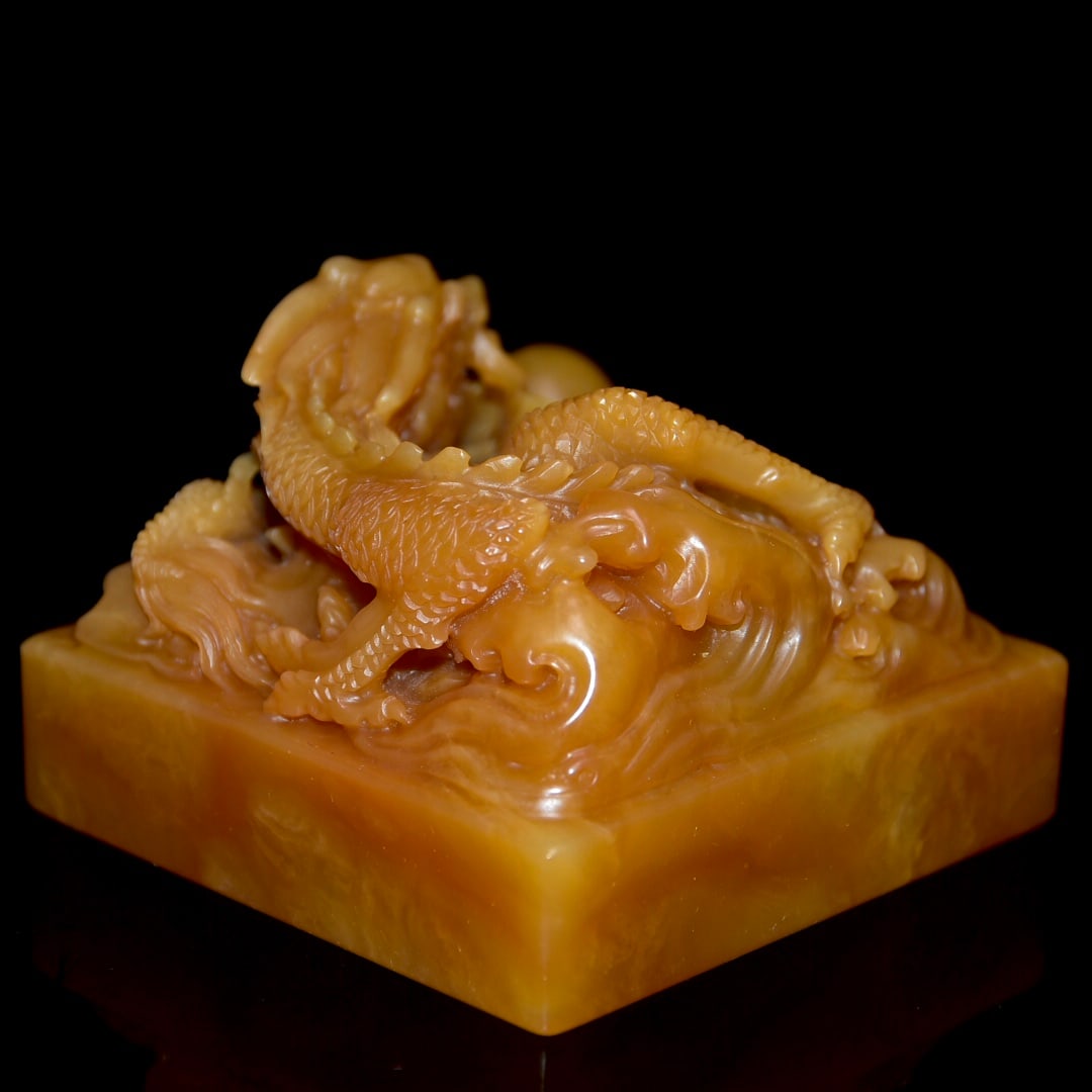 Superb Chinese Tianhuang Stone Carved Fortune Dragon Seal - 5
