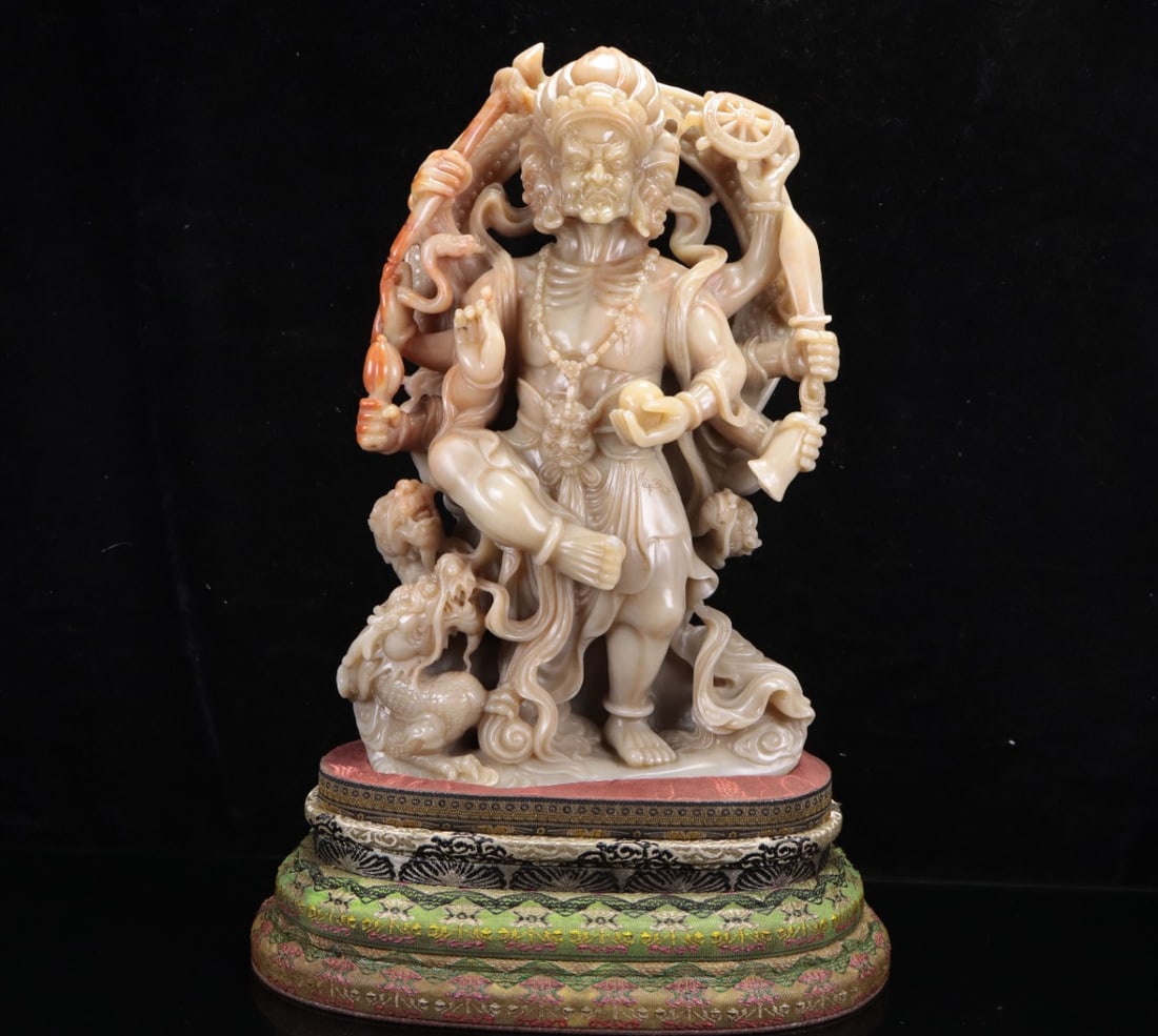 Superb Vintage Chinese Shoushan Stone Carved Buddha Statue (1 of 11)