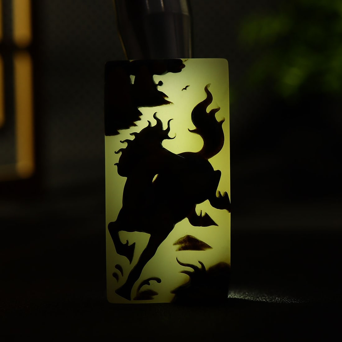 Superb Chinese Hetian Jade Low Relief Fortune Horse Pendant - 6