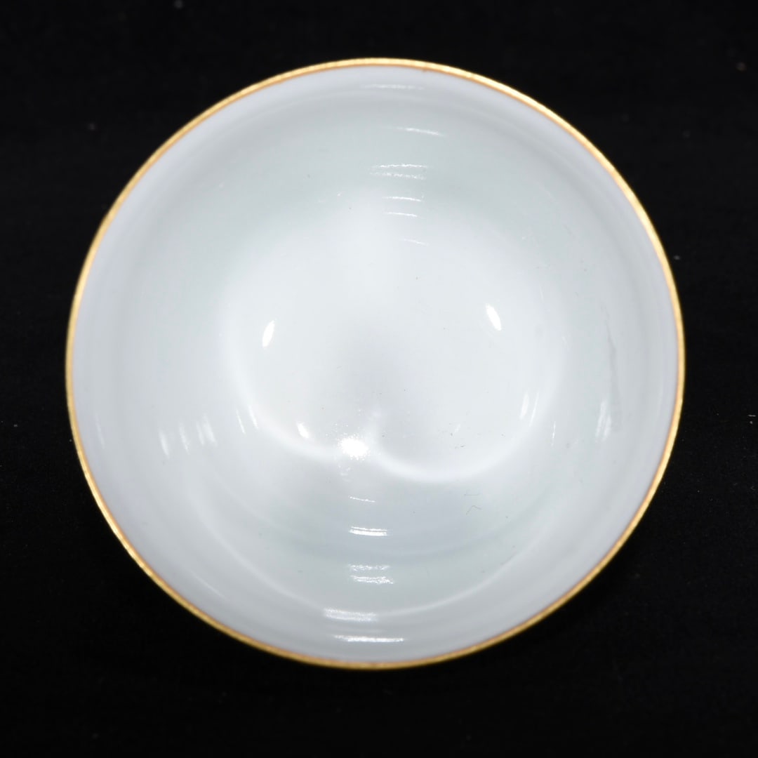 A Pair Chinese Gilt Edge Famille Rose Enamel All Flowers Bloom Together Design Porcelain Cups - 8