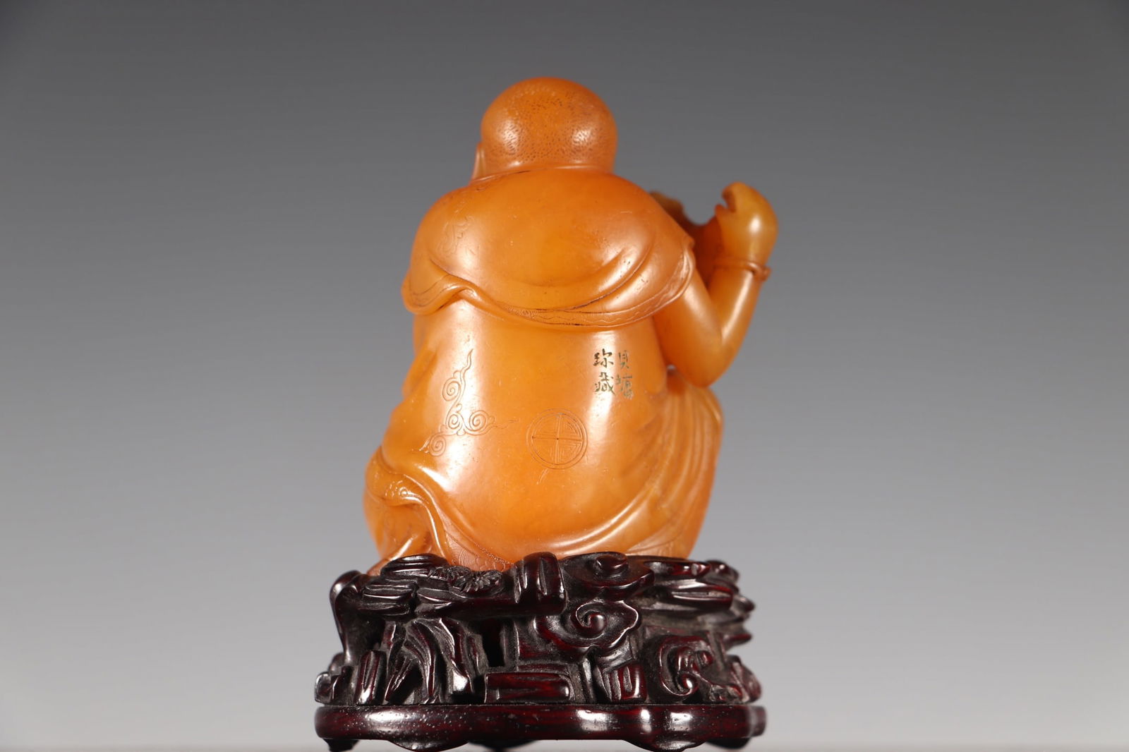 Vintage Chinese Tianhuang Stone Carved Arhat Statue - 6