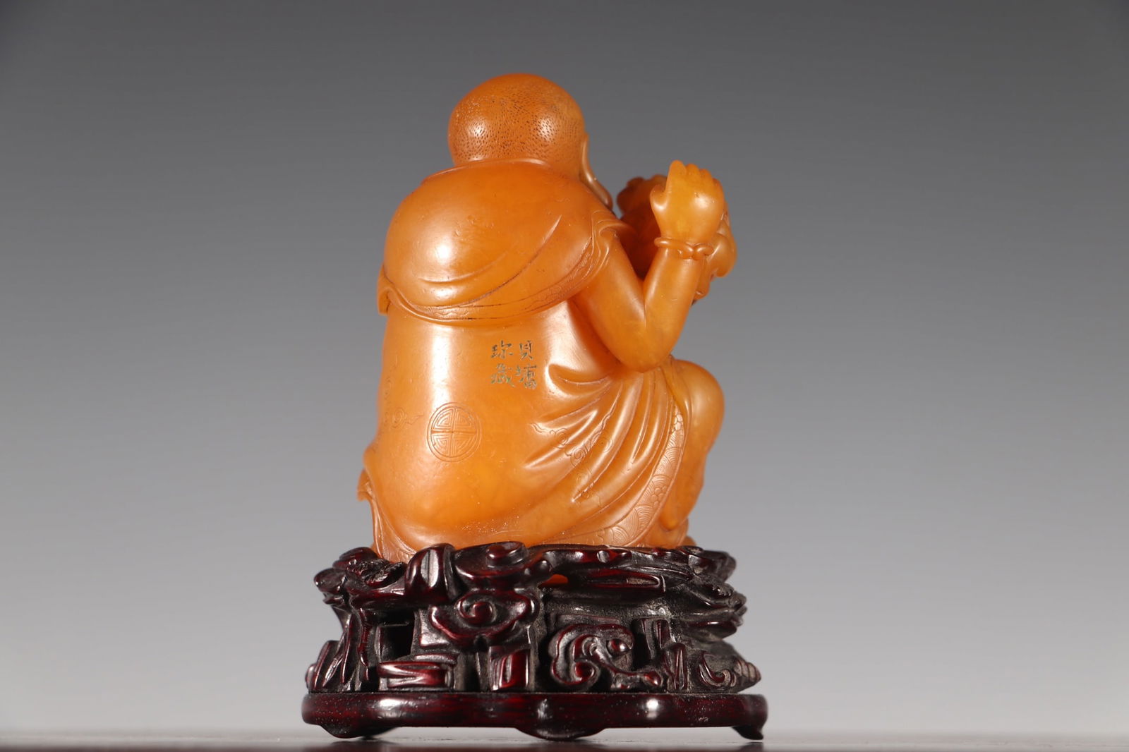 Vintage Chinese Tianhuang Stone Carved Arhat Statue - 7