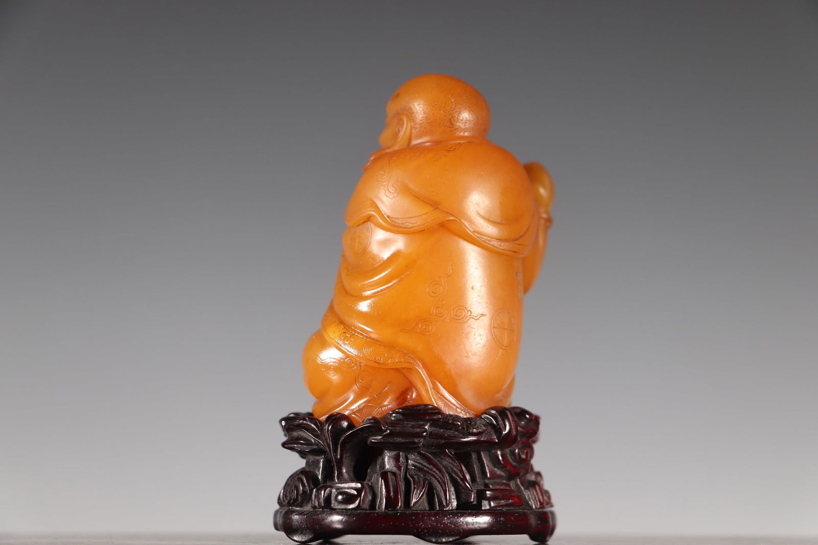 Vintage Chinese Tianhuang Stone Carved Arhat Statue - 8