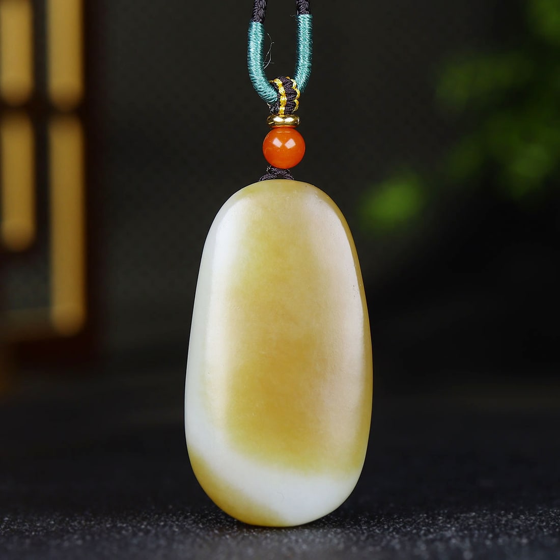 Chinese Hetian Jade Carved General Guangong Pendant - 5