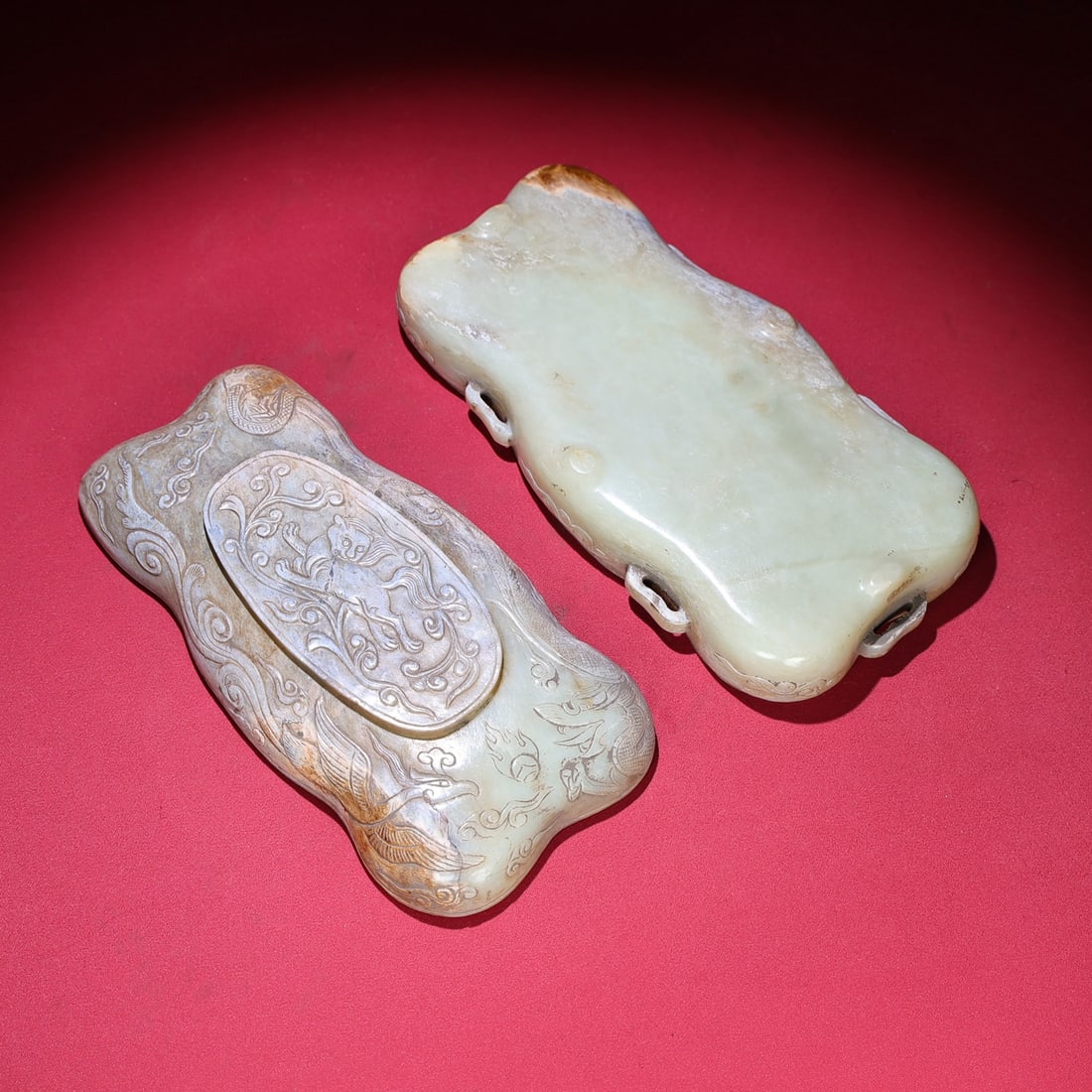 Chinese Hetian Jade Carved Divine Beast Box - 9