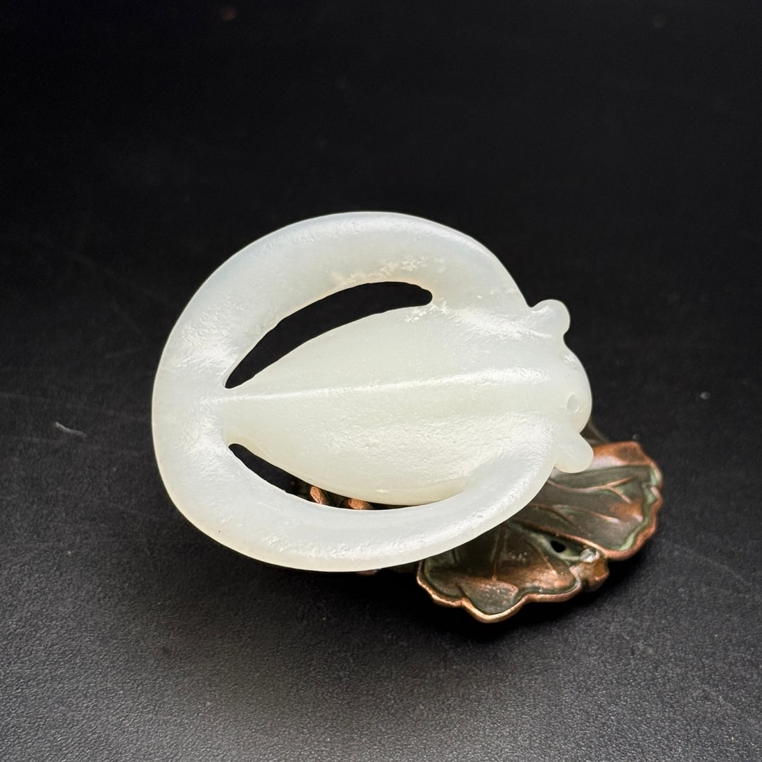 Chinese Hetian Jade Carved Fortune Cicada Pendant - 7