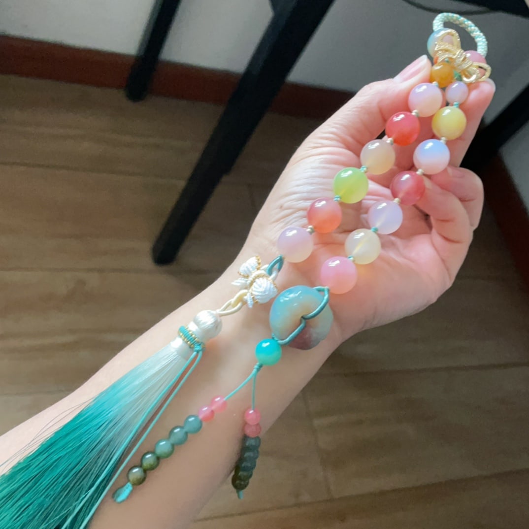 Hand Woven Beautiful Agate Beads Pendant - 3