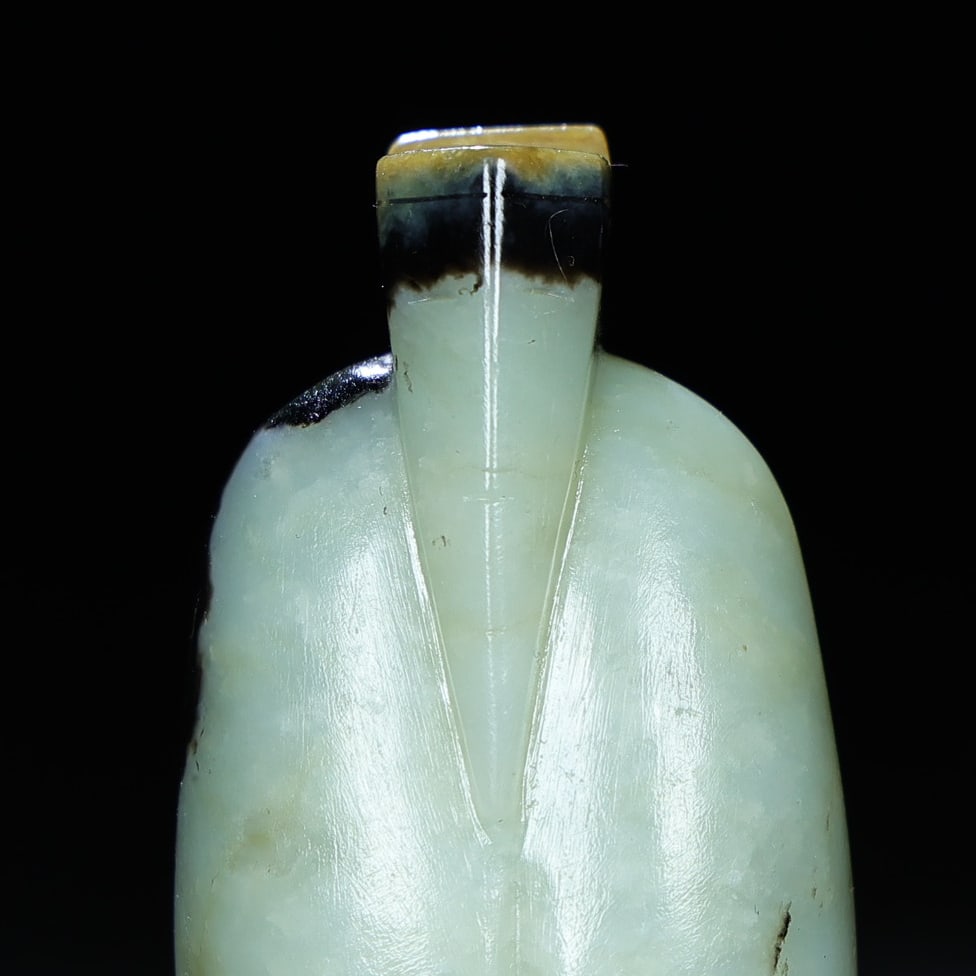 Old Chinese Hetian Jade Carved Figure Pendant - 2