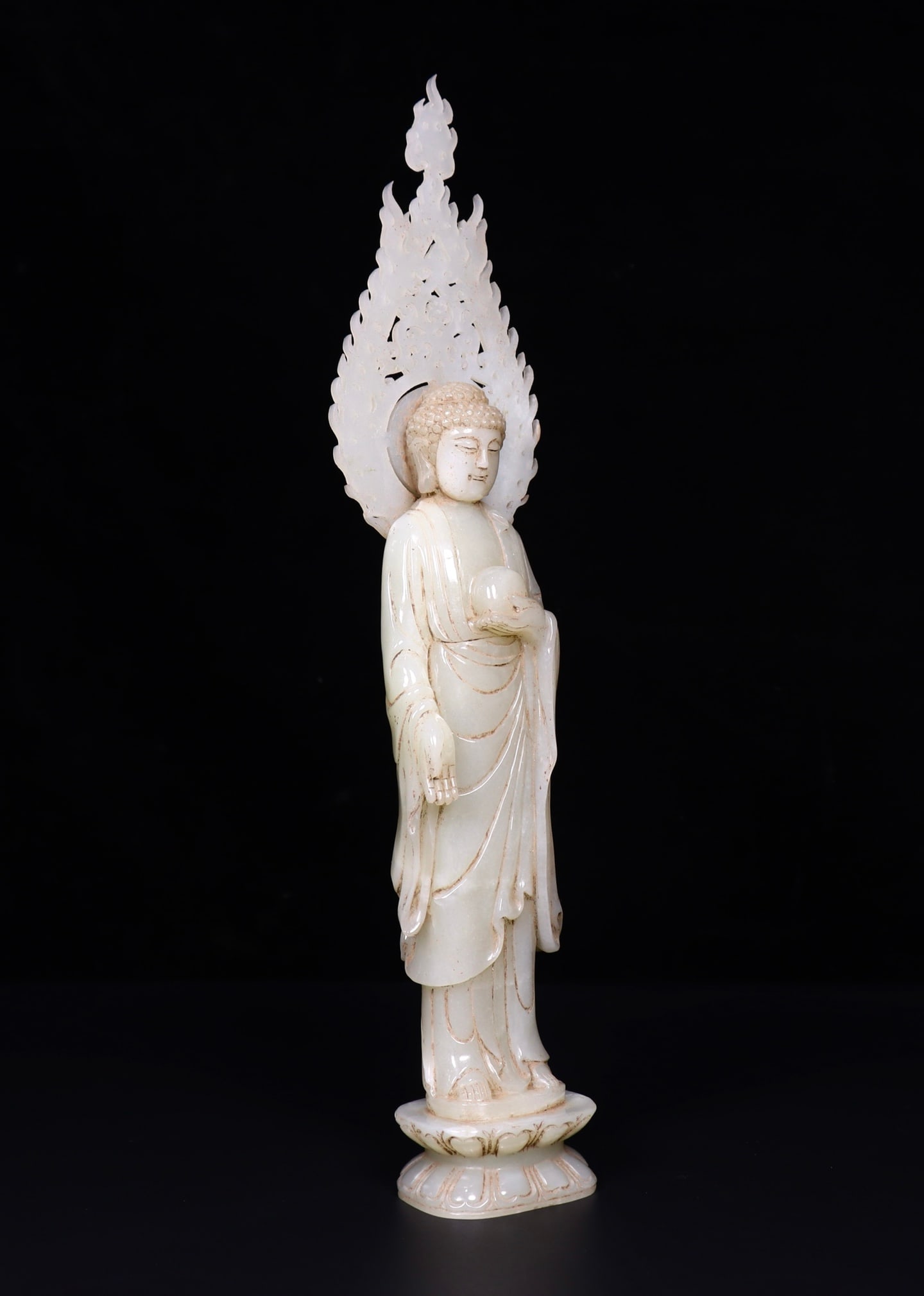 A Set Seven Vintage Chinese Hetian Jade Carved Buddha Statue - 7