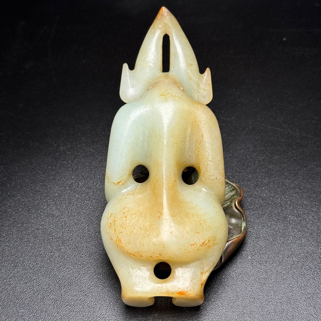 Chinese Hetian Jade Carved Sun God Pendant - 2