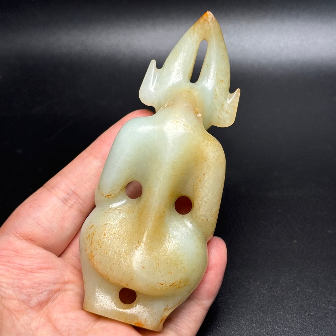 Chinese Hetian Jade Carved Sun God Pendant - 9