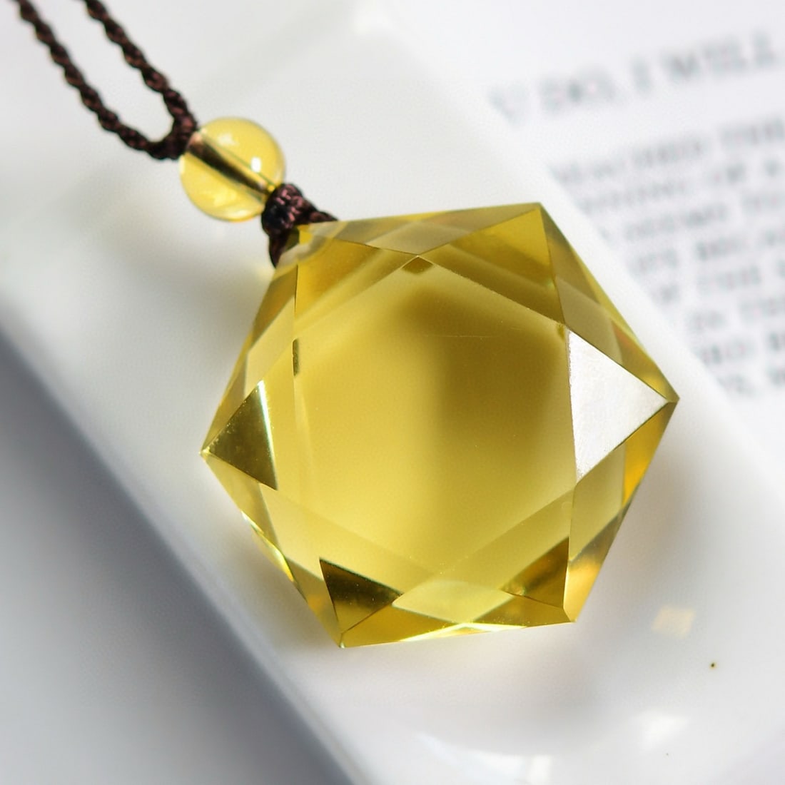 Beautiful Yellow Crystal Pendant (1 of 6)