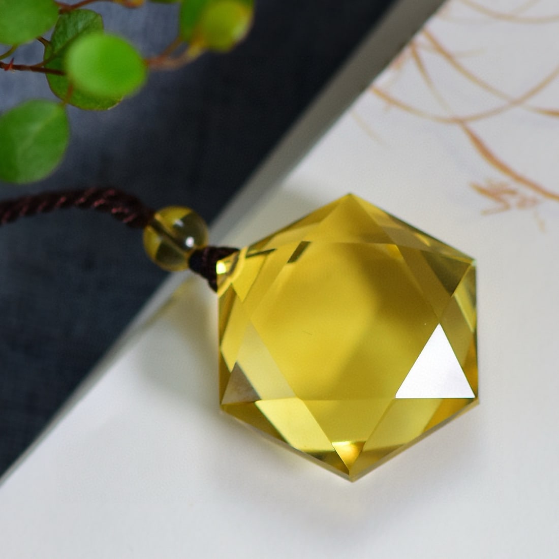 Beautiful Yellow Crystal Pendant - 3