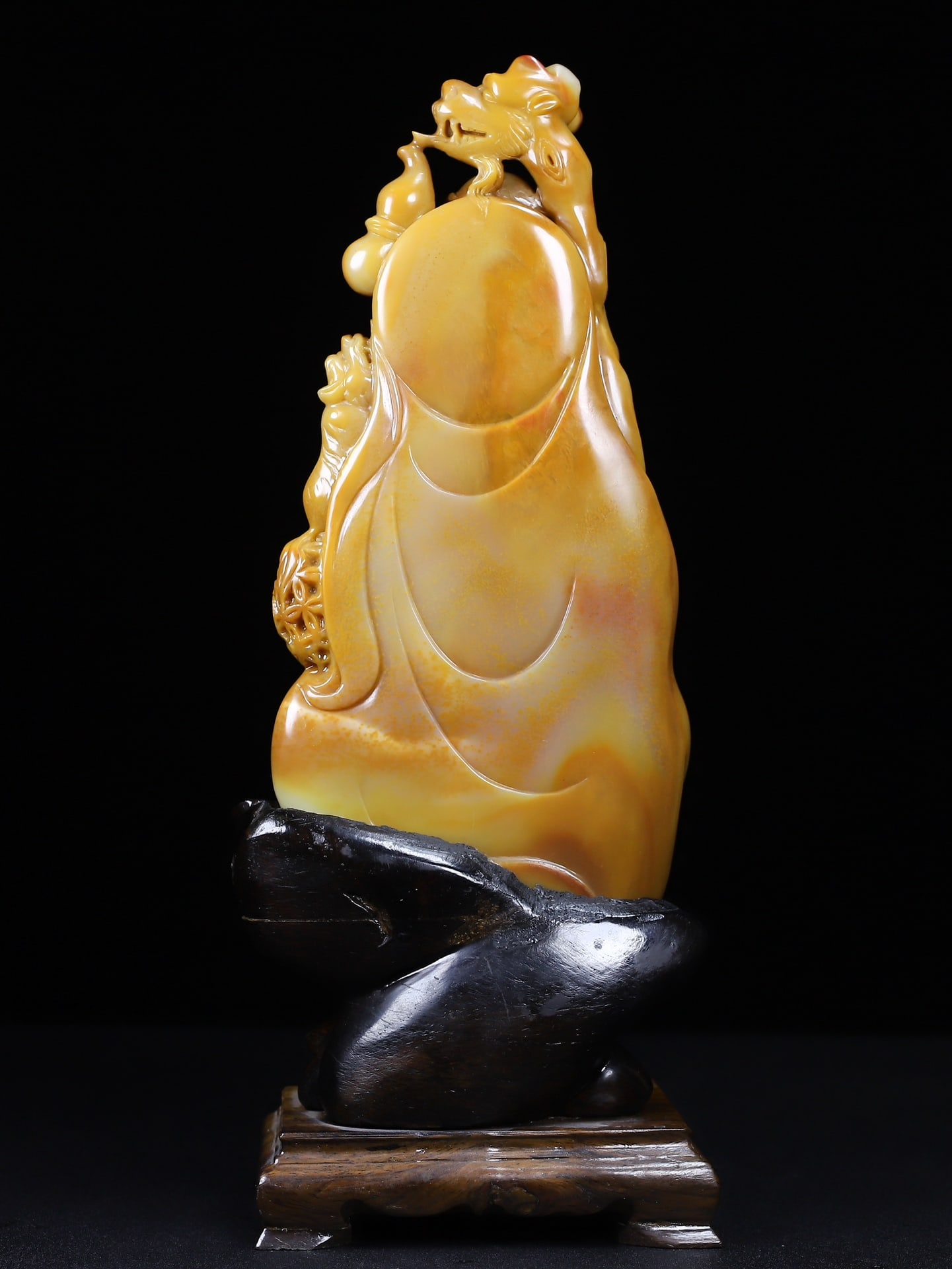 Old Chinese Tianhuang Stone Carved Dharma Statue - 11