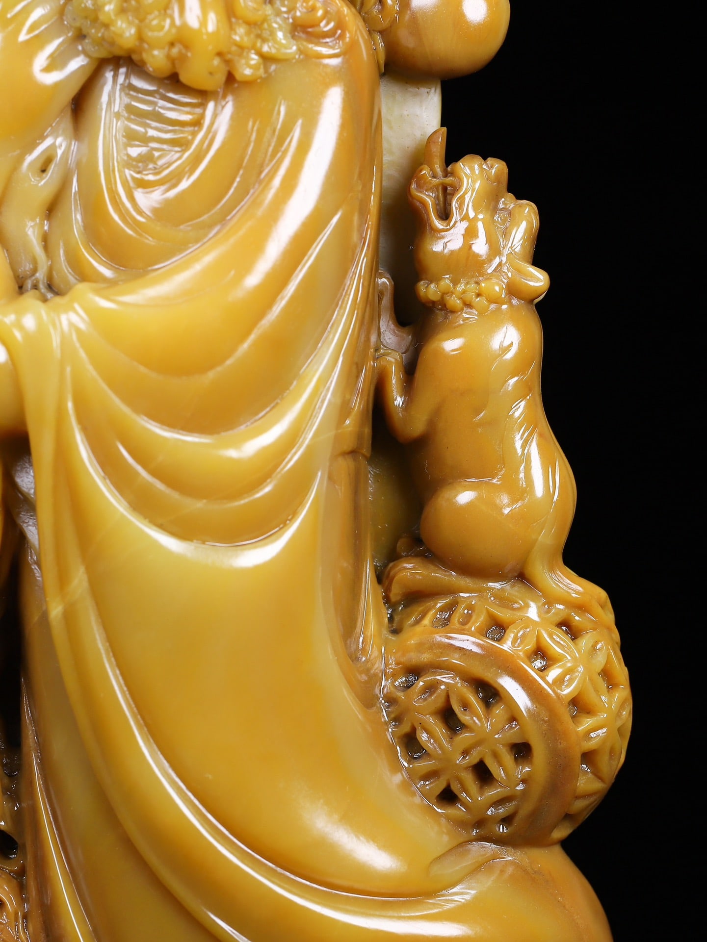 Old Chinese Tianhuang Stone Carved Dharma Statue - 5