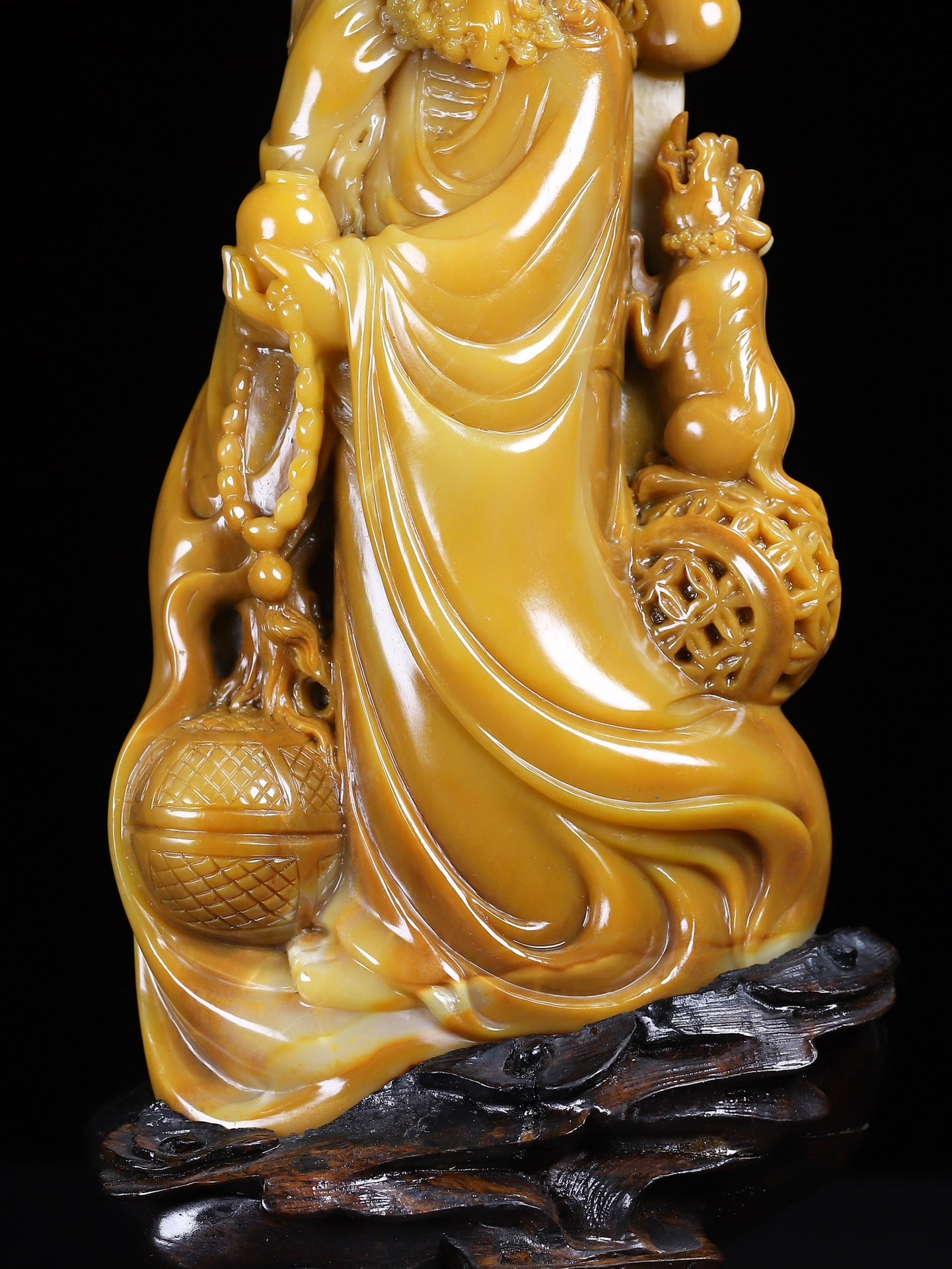 Old Chinese Tianhuang Stone Carved Dharma Statue - 6
