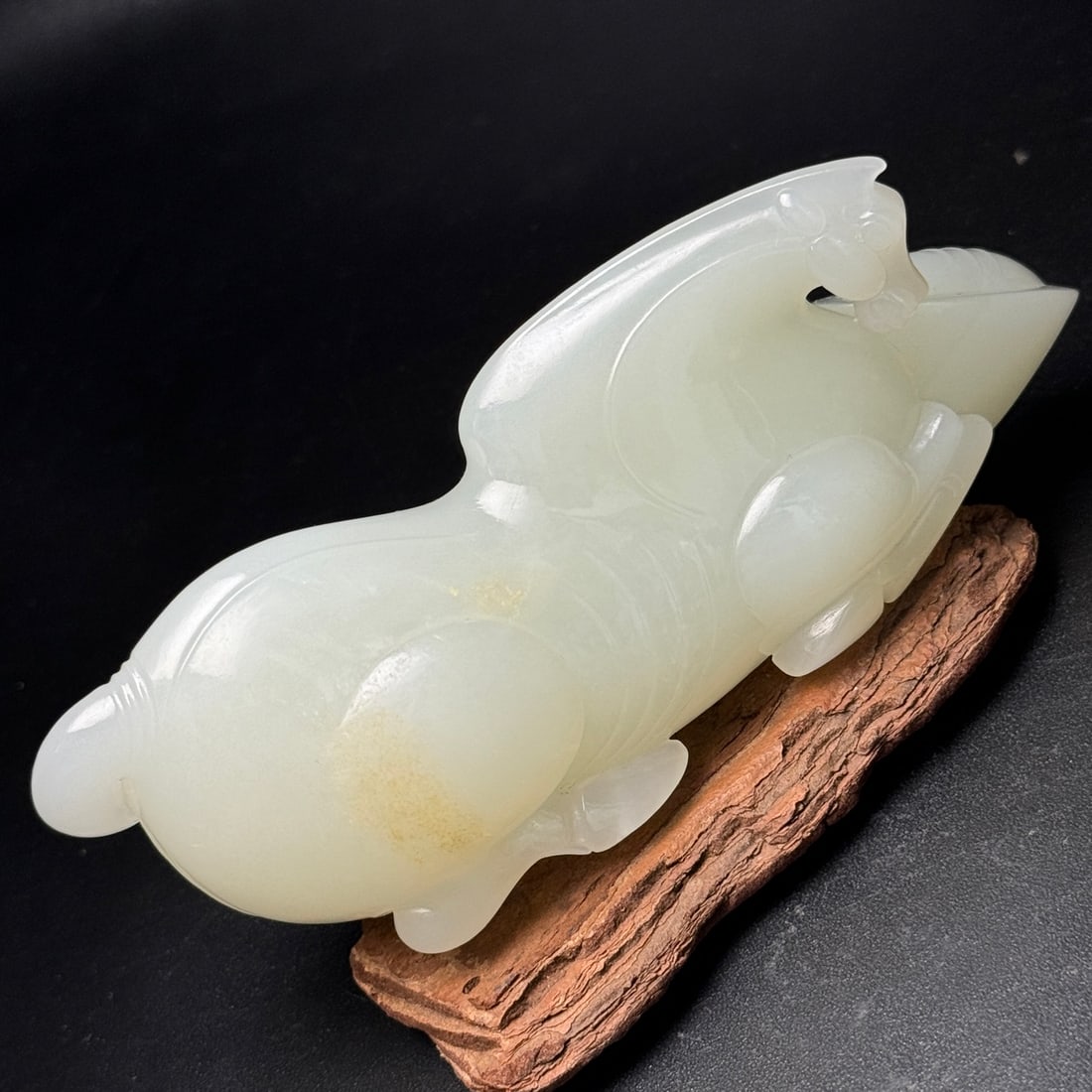 Superb Chinese Hetian Jade Carved Fortune Horse Statue (1 of 9)