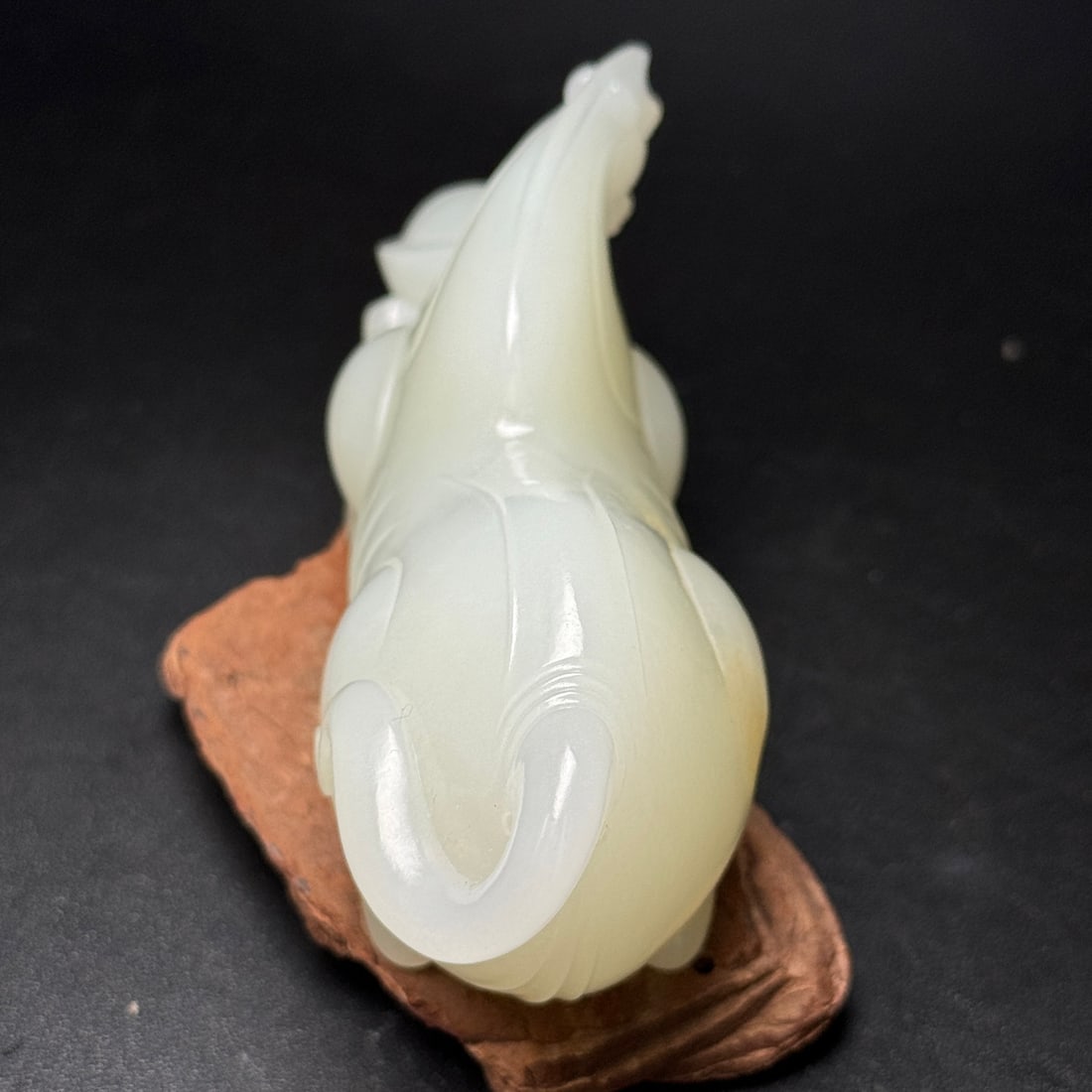 Superb Chinese Hetian Jade Carved Fortune Horse Statue - 5