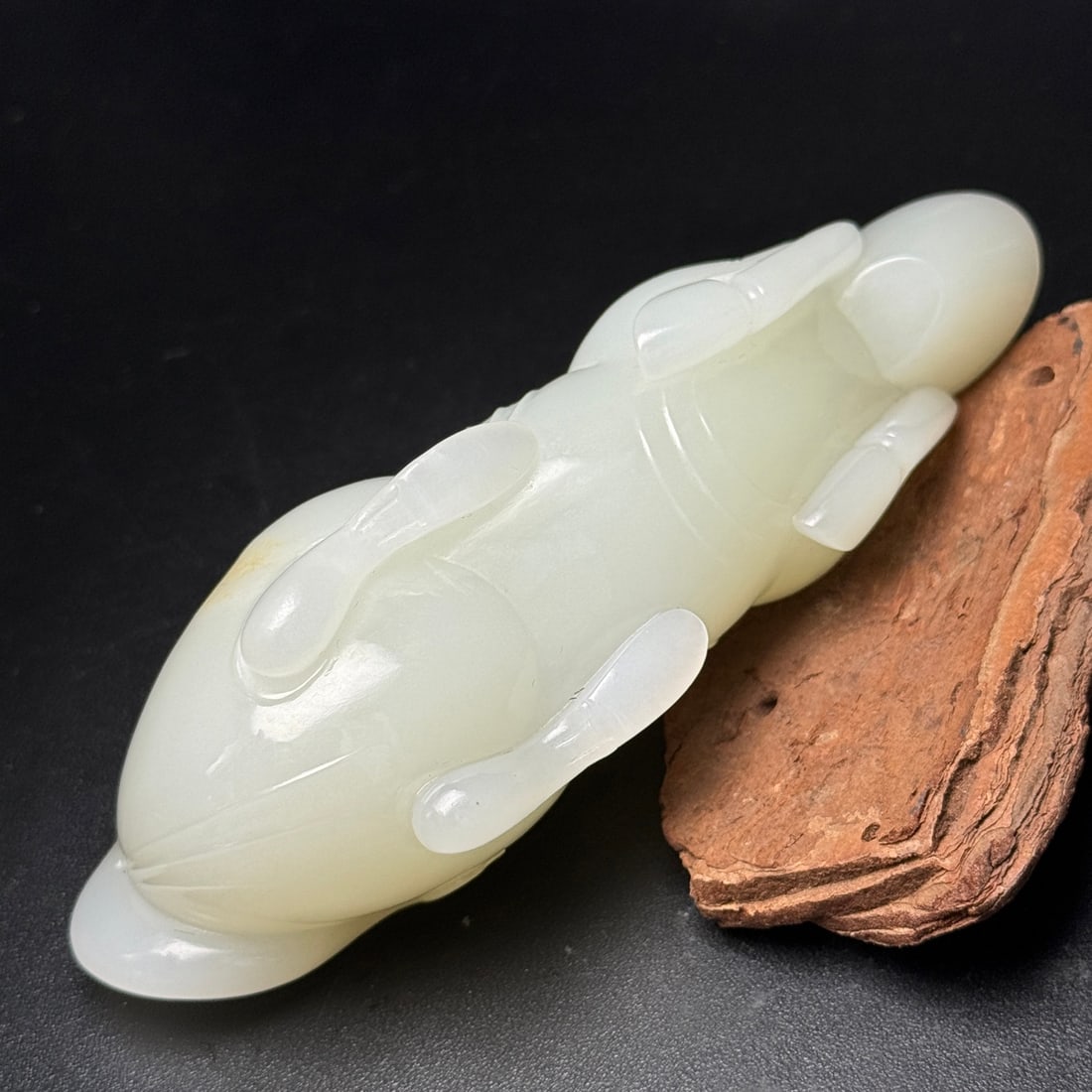 Superb Chinese Hetian Jade Carved Fortune Horse Statue - 6