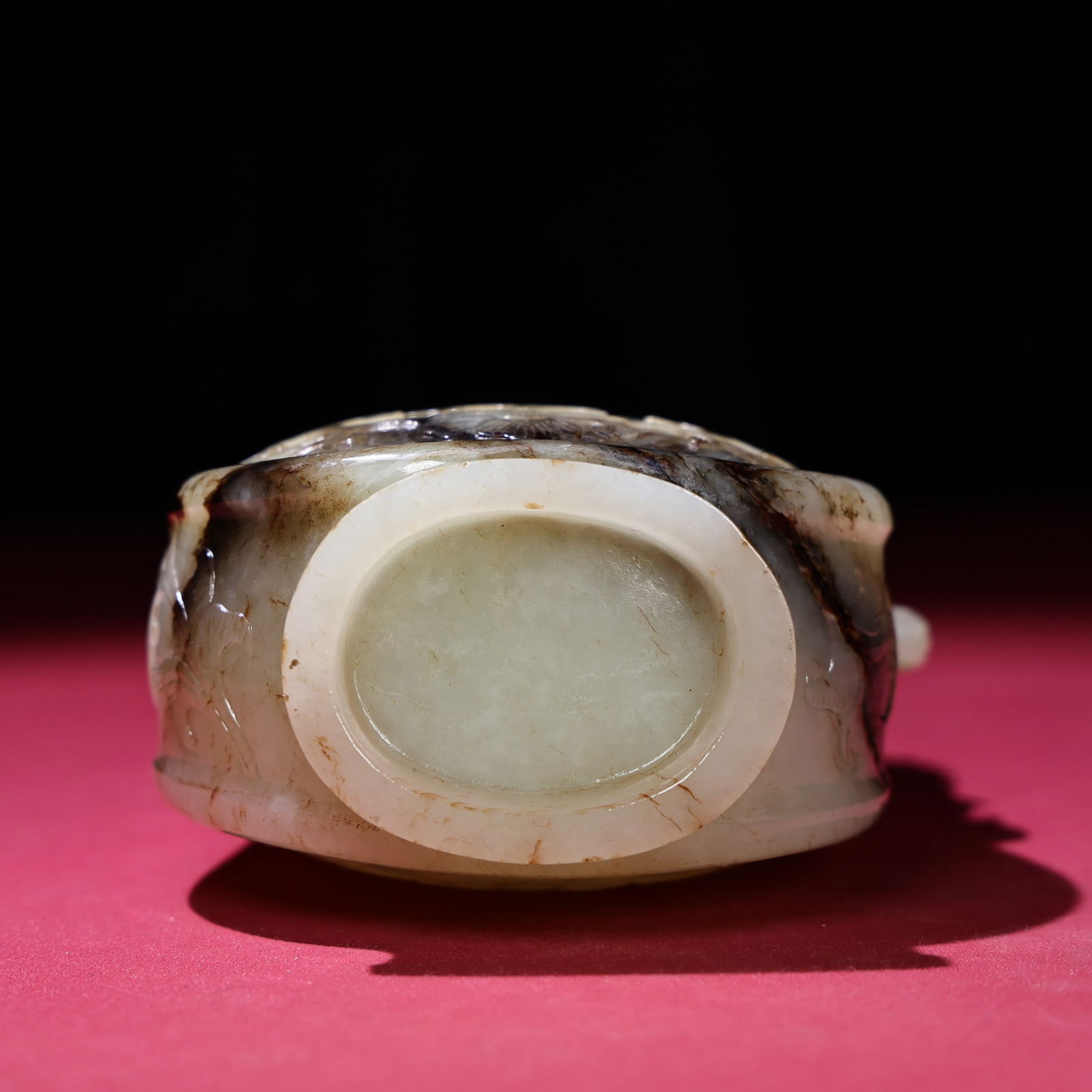 Superb Vintage Chinese Hetian Jade Carved Fotune Dragon Pot - 9