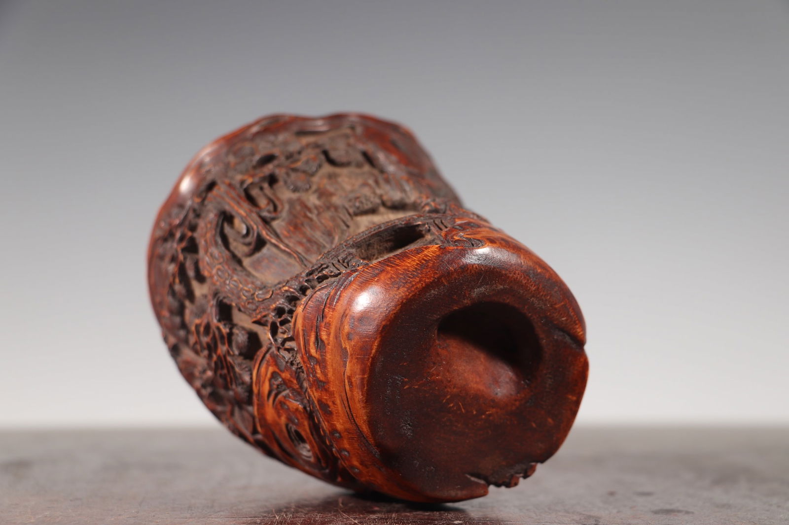 Vintage Chinese Bamboo Carved Sages Meeting Brush Pot - 8