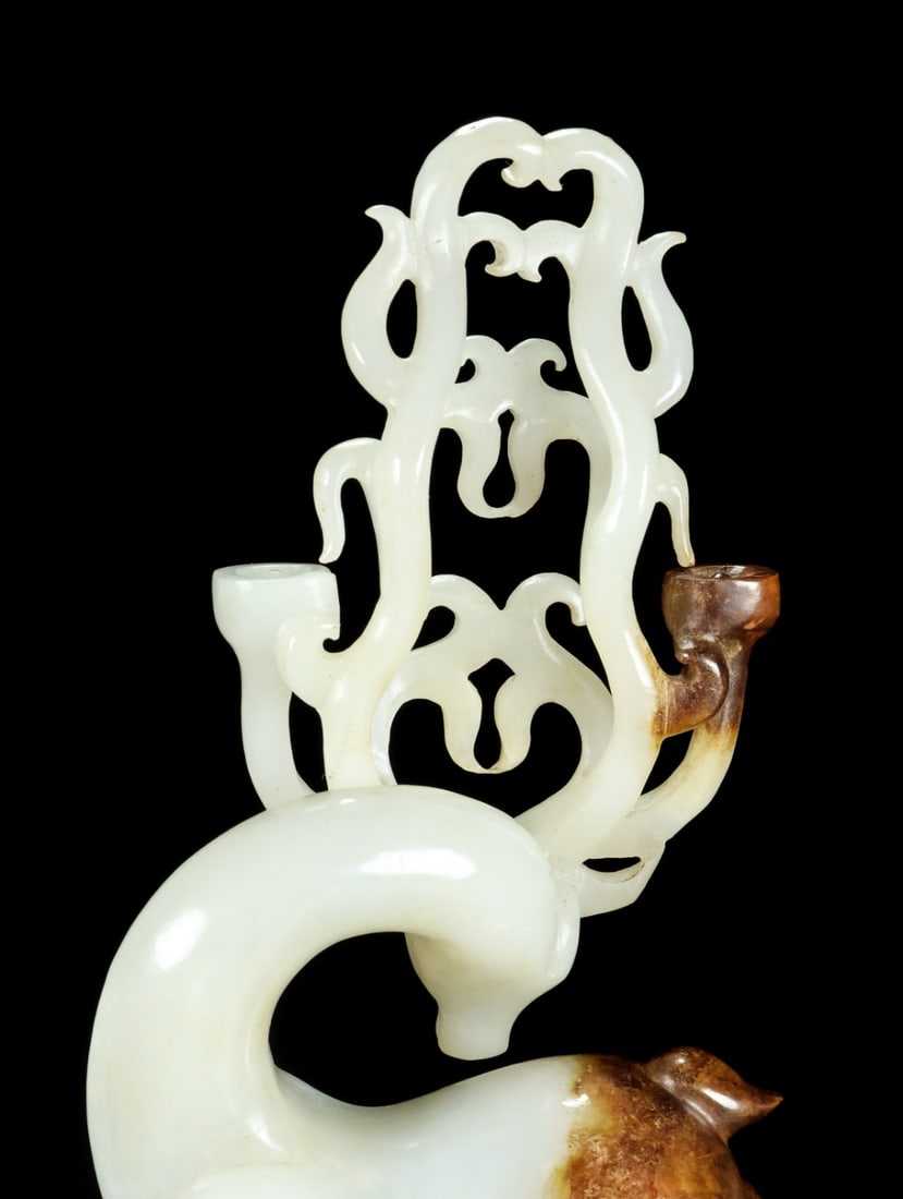 Superb Vintage Chinese Hetian Jade Carved Fortune Deer Statue - 8