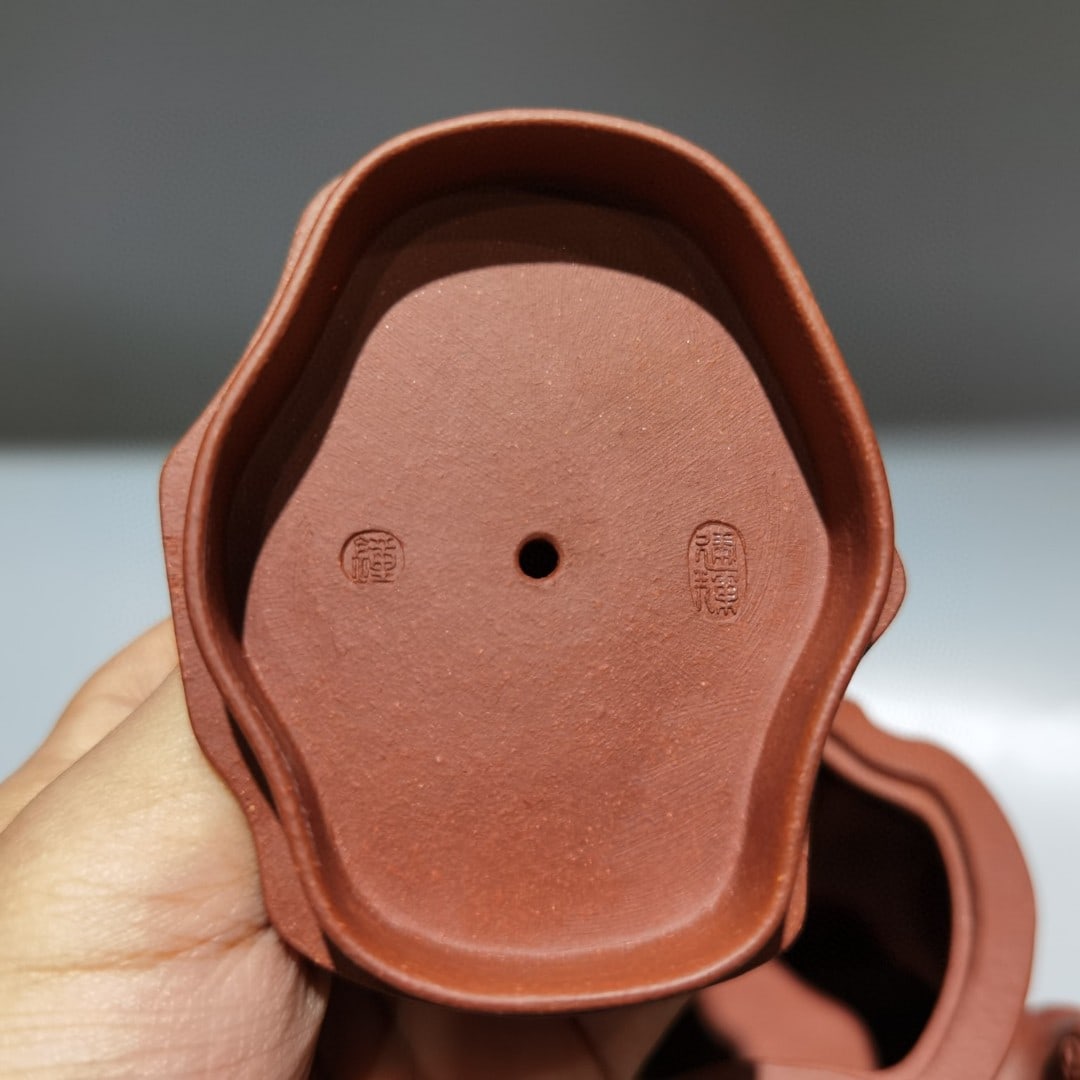 Chinese Yixing Zisha Tree Stump Shape Teapot w Artist Signed - 6