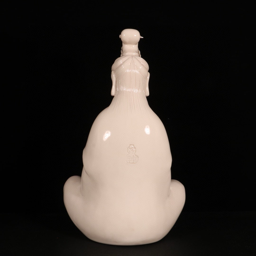 Chinese Dehua Kiln White Glaze Porcelain Kwan-yin Statue - 6