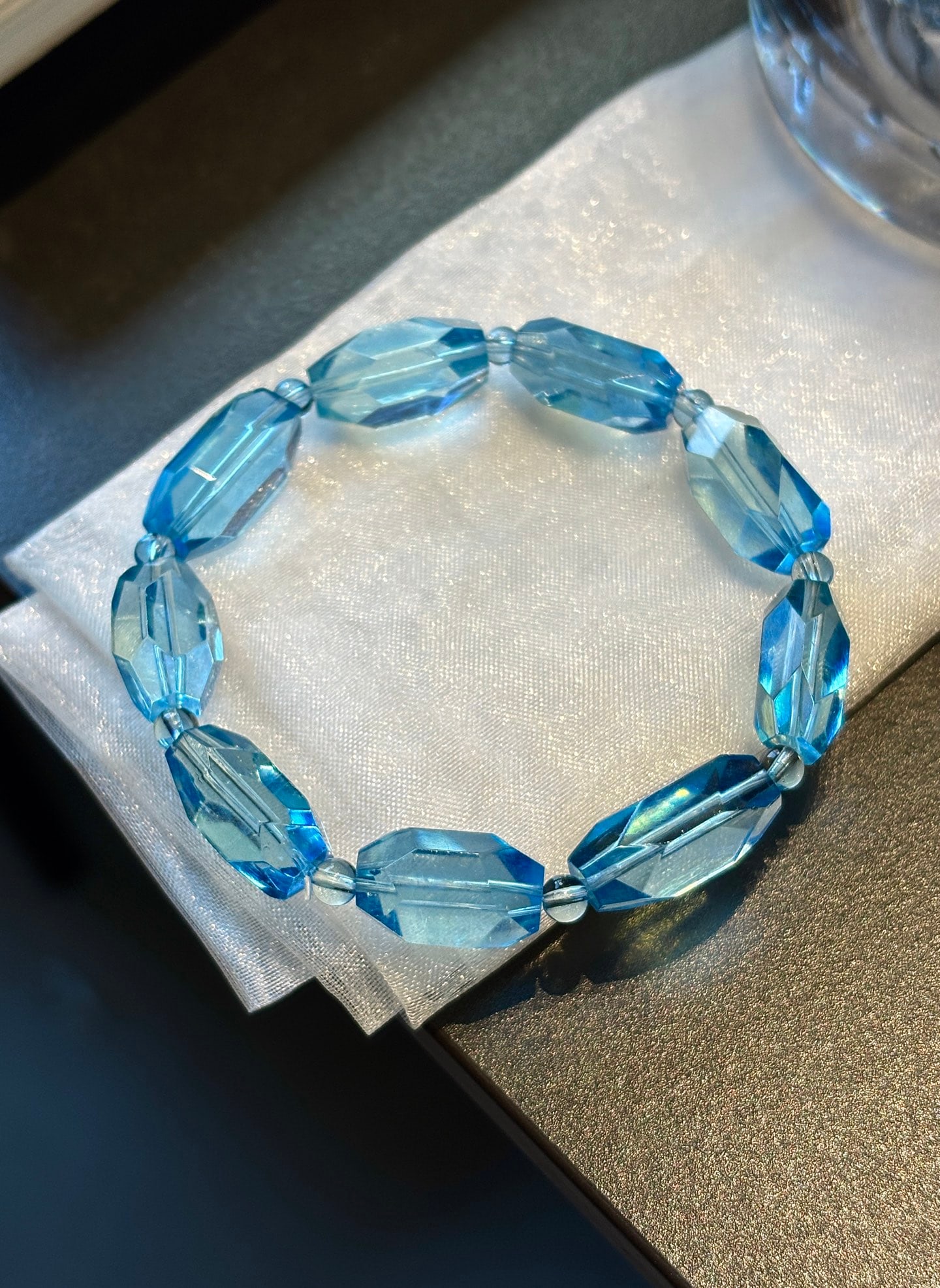 Beautiful Aquamarine Beads Bracelet - 2