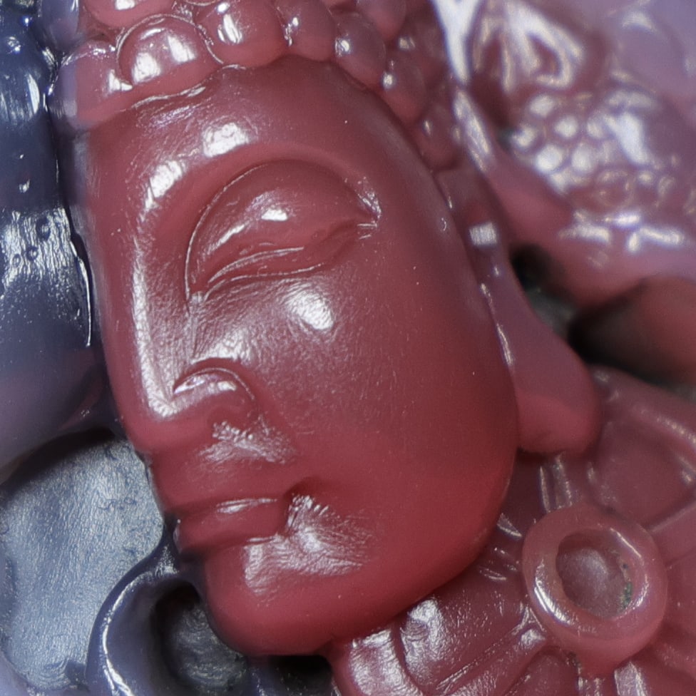 Beautiful Chinese Agate Carved Buddha Statue - 2
