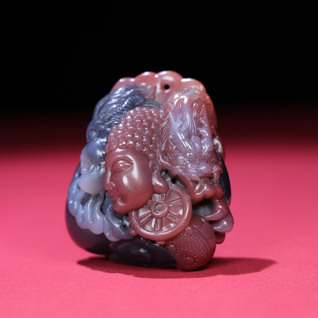 Beautiful Chinese Agate Carved Buddha Statue - 4
