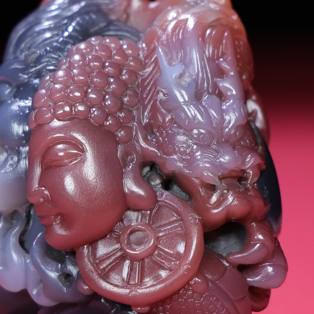 Beautiful Chinese Agate Carved Buddha Statue - 5