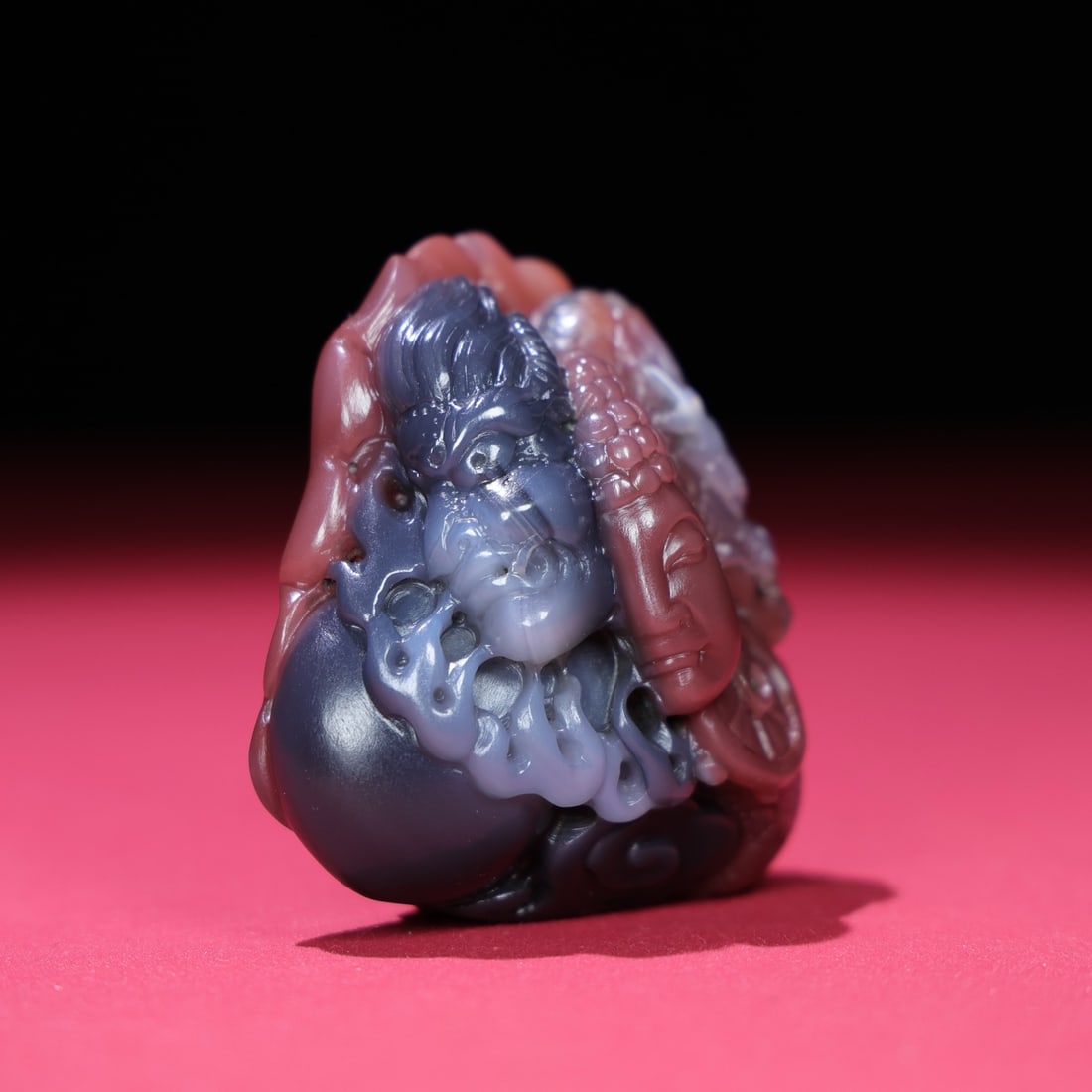 Beautiful Chinese Agate Carved Buddha Statue - 8