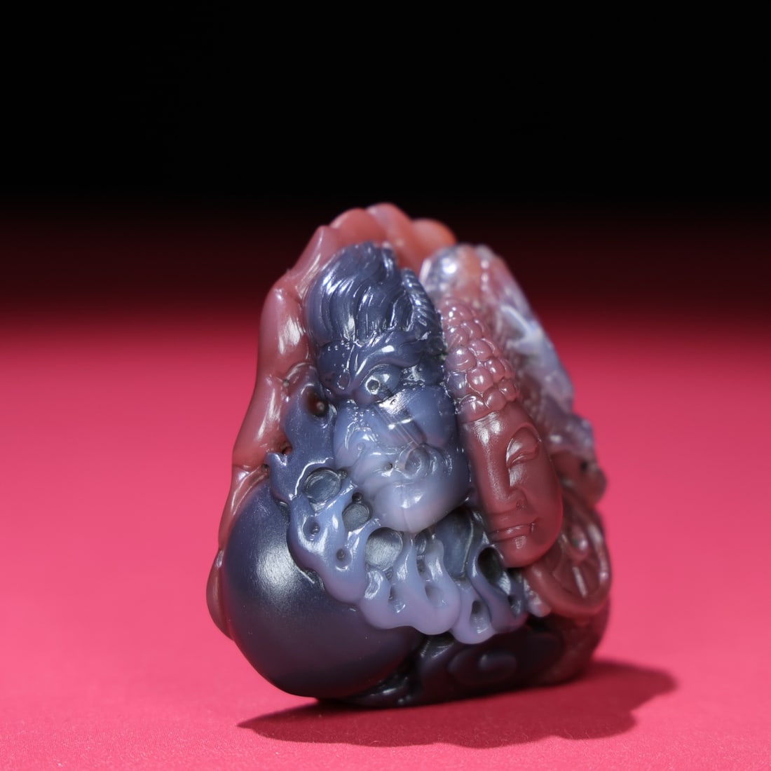 Beautiful Chinese Agate Carved Buddha Statue - 9