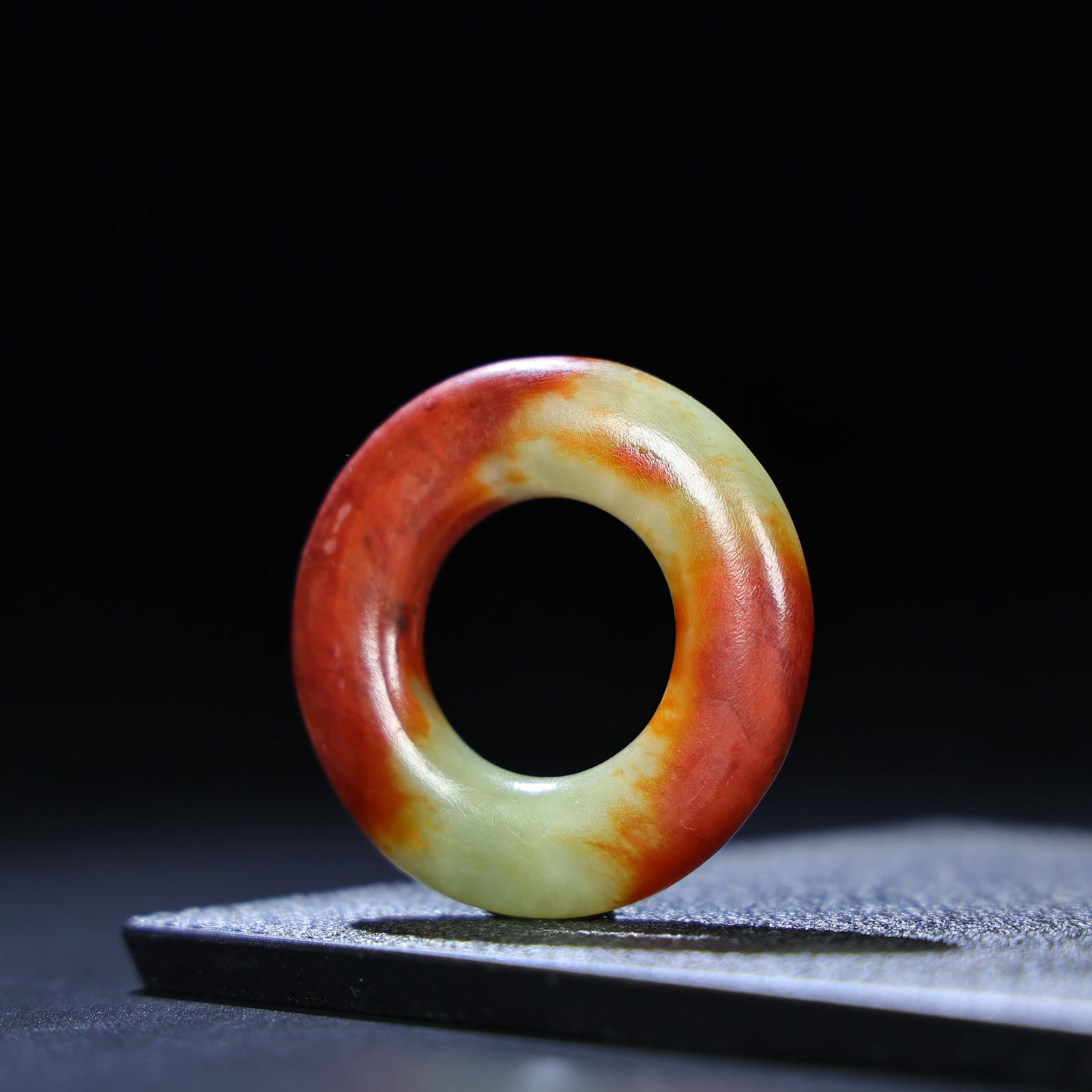 Vintage Chinese Hetian Jade Carved Lucky Ring Pendant - 6