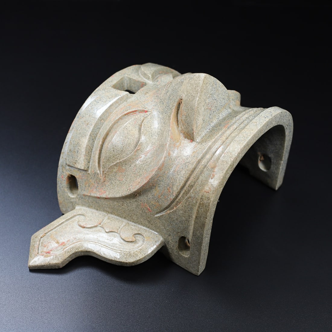 Vintage Chinese Hetian Jade Carved Figure Mask Statue - 10