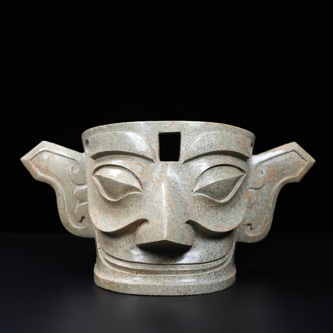 Vintage Chinese Hetian Jade Carved Figure Mask Statue (1 of 10)