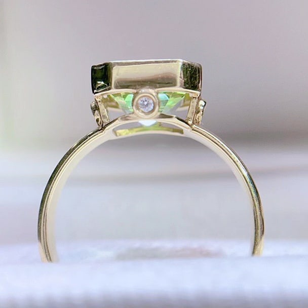 14K GOLD 3.22 CT NATURAL TOURMALINE & DIAMOND RING - 4