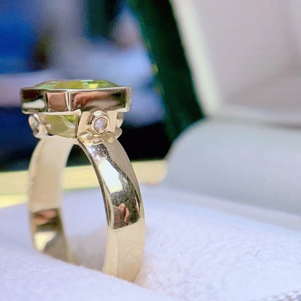 14K GOLD 3.22 CT NATURAL TOURMALINE & DIAMOND RING - 5