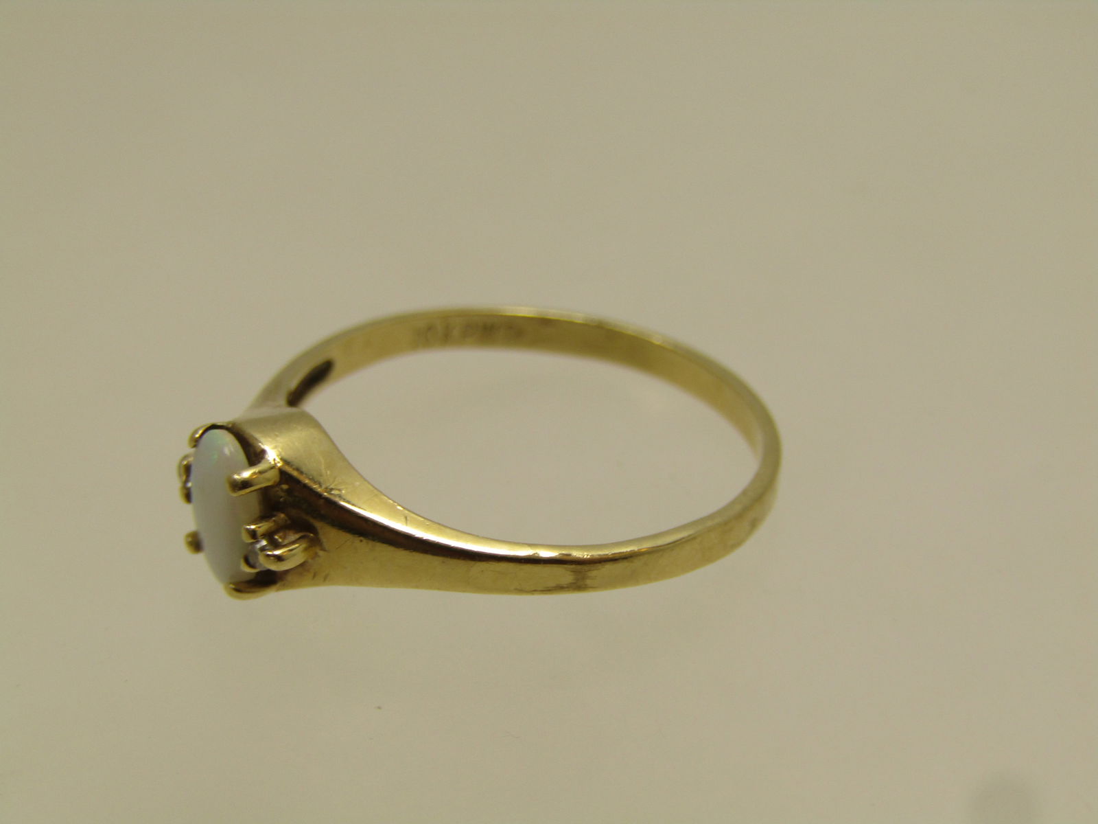 Vintage 10kt Opal & Diamond Ring, Sz. 7, Signed PWB, 1960's-1970's - 3