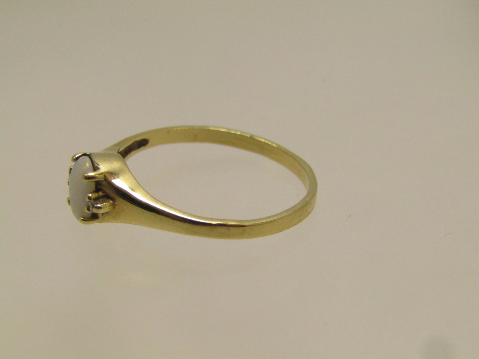 Vintage 10kt Opal & Diamond Ring, Sz. 7, Signed PWB, 1960's-1970's - 4