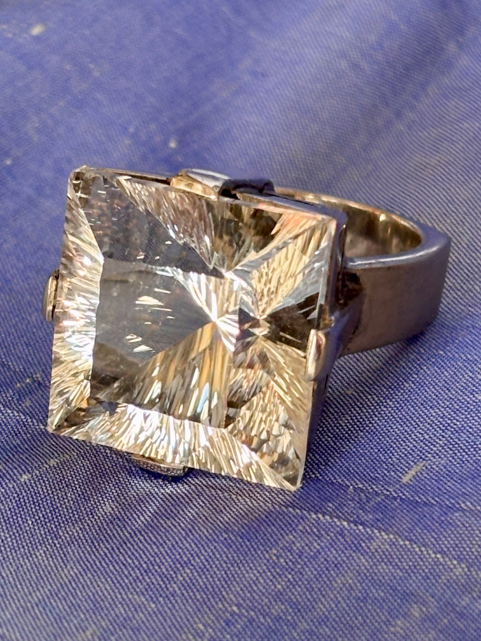 Cocktail Ring with Large Rock Crystal - 2
