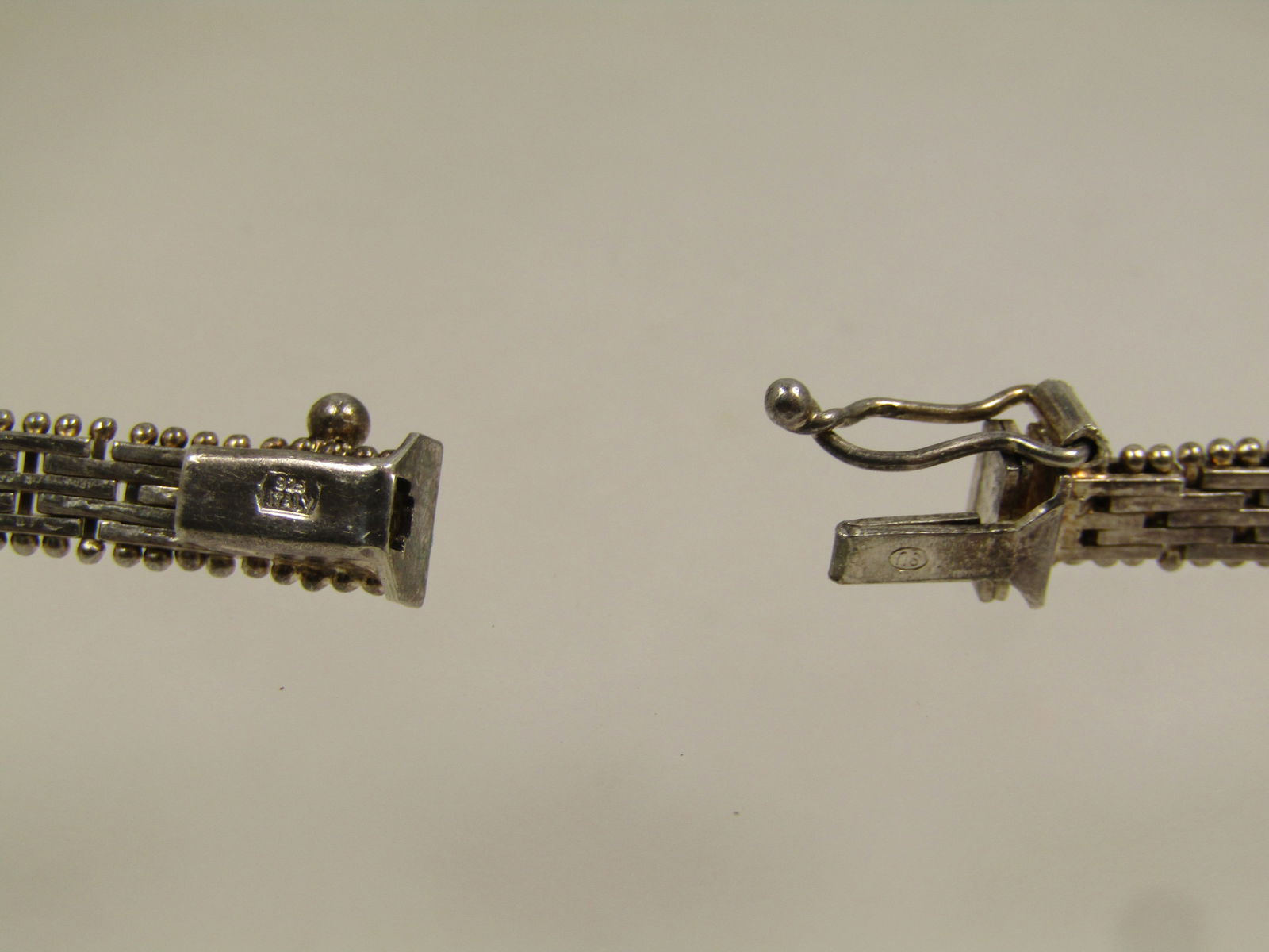 Vintage Sterling Basket Weave Necklace, V-Drop Front, Reversible, 16" and 5mm wide, 1980's. - 5