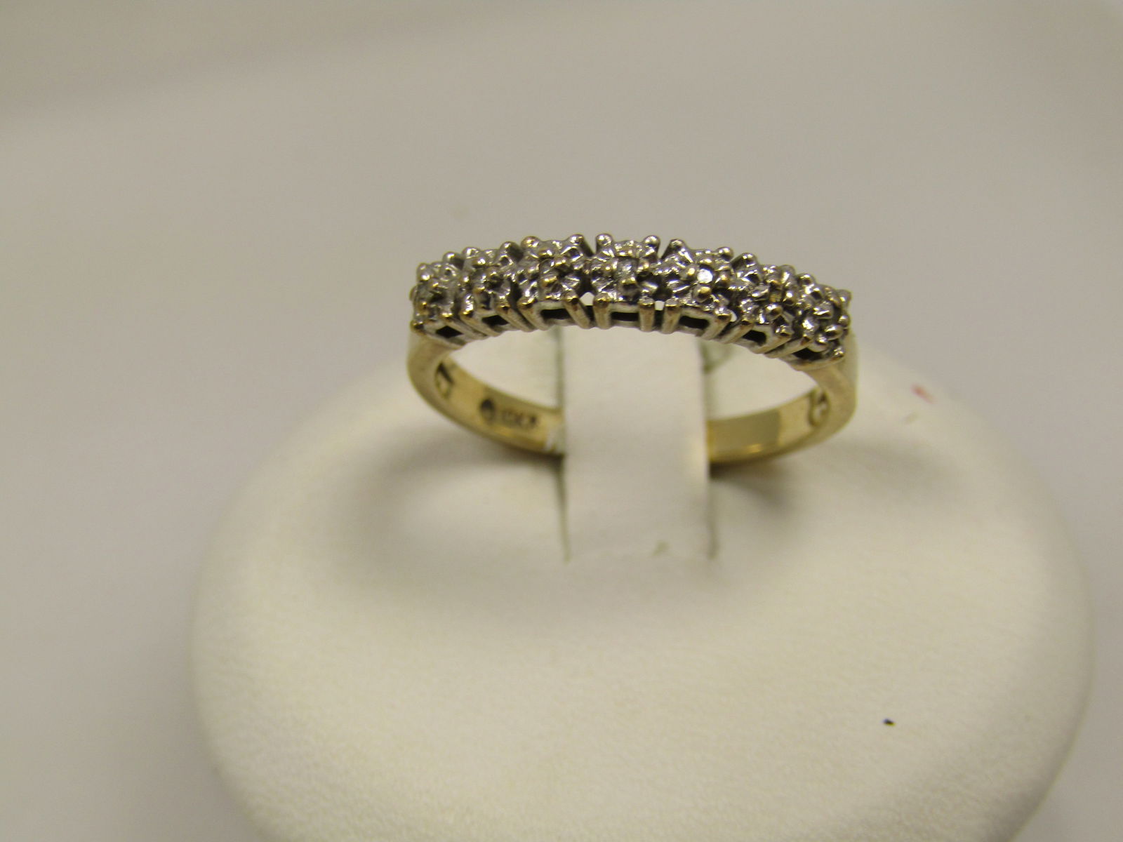 Vintage 10kt Diamond Band Ring, Sz. 7, 1960's-1970's. Signed - 2