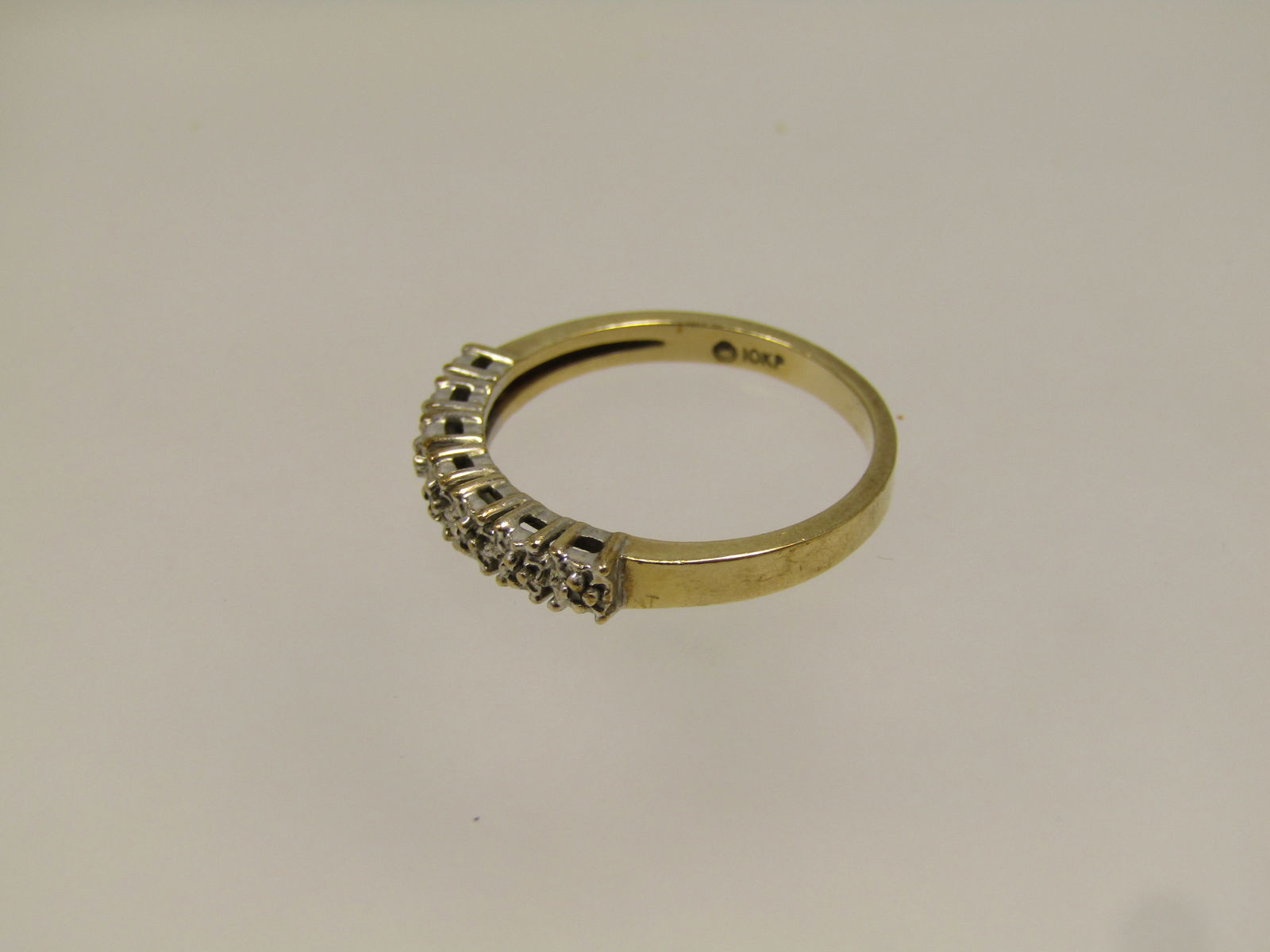 Vintage 10kt Diamond Band Ring, Sz. 7, 1960's-1970's. Signed - 5