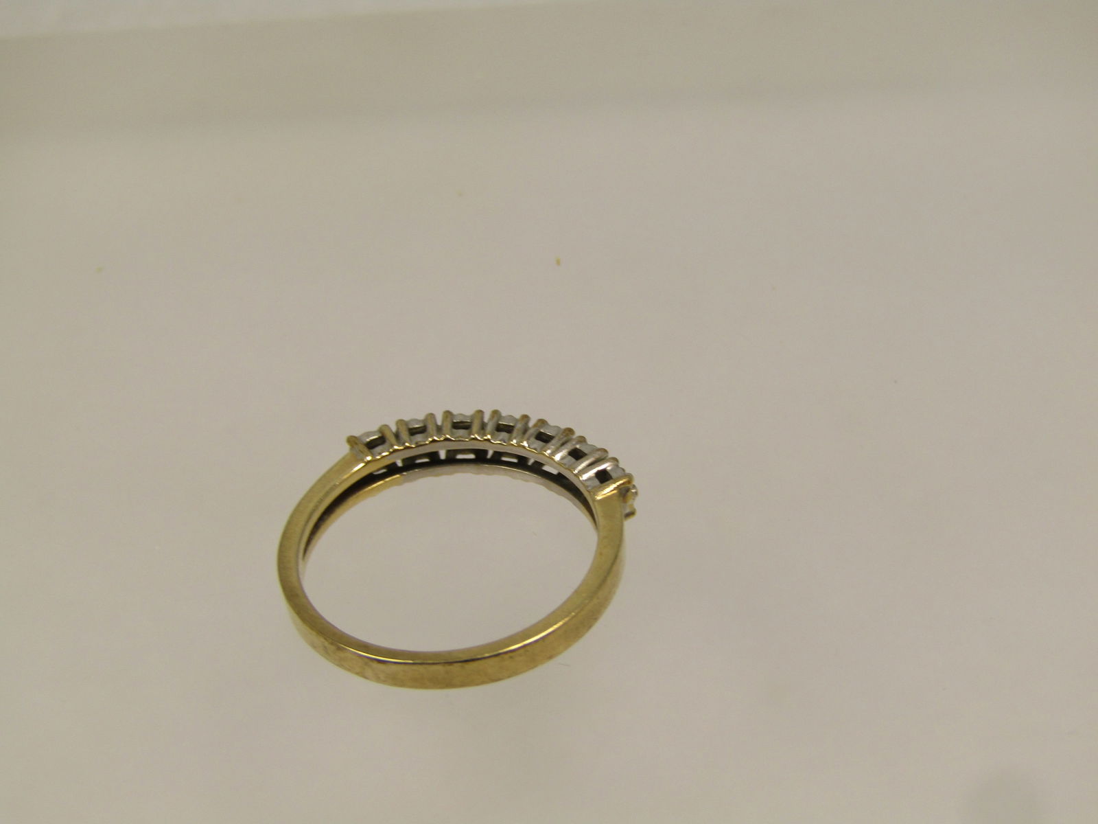 Vintage 10kt Diamond Band Ring, Sz. 7, 1960's-1970's. Signed - 6